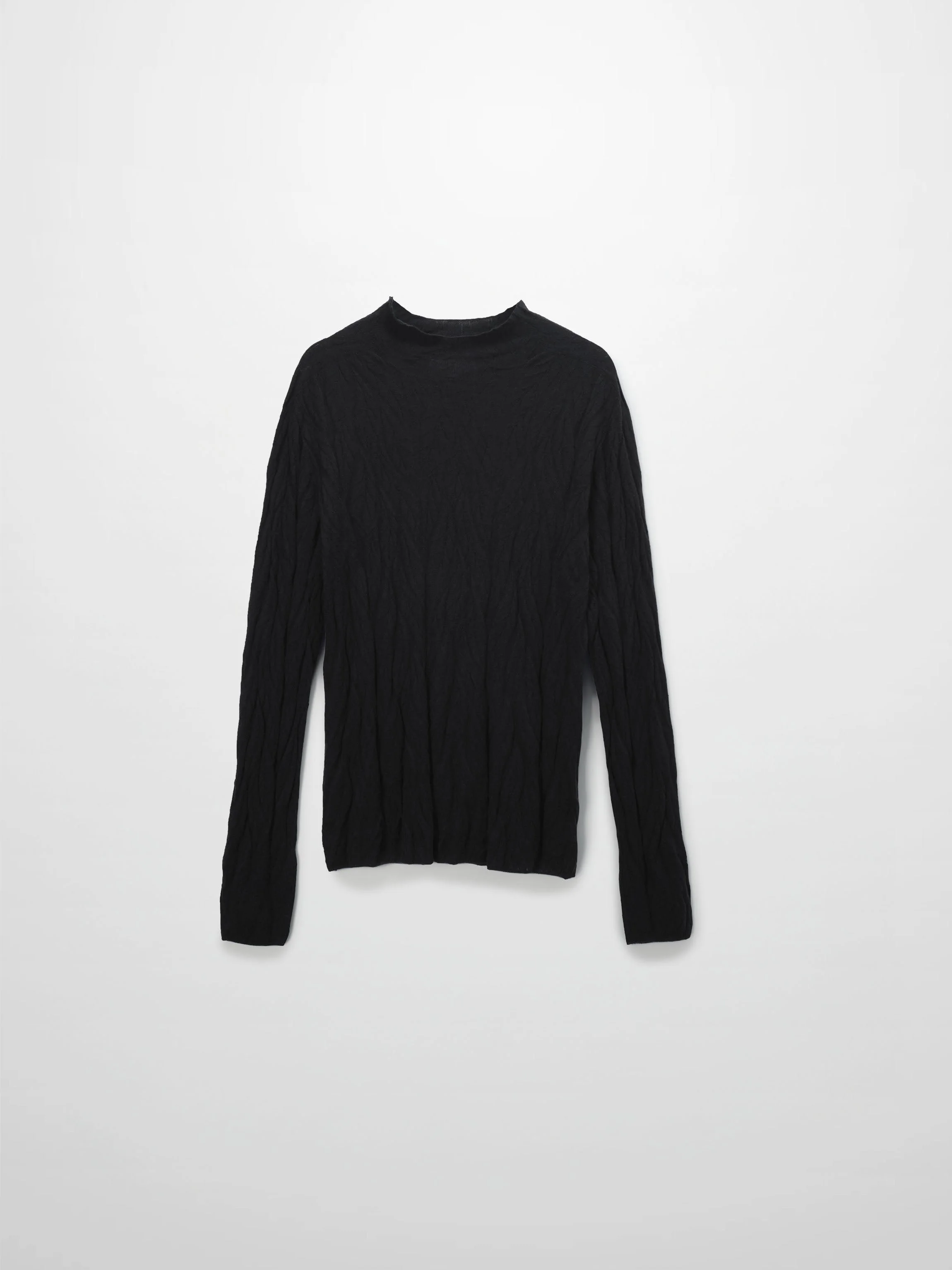 Leaf Design Turtleneck-Black