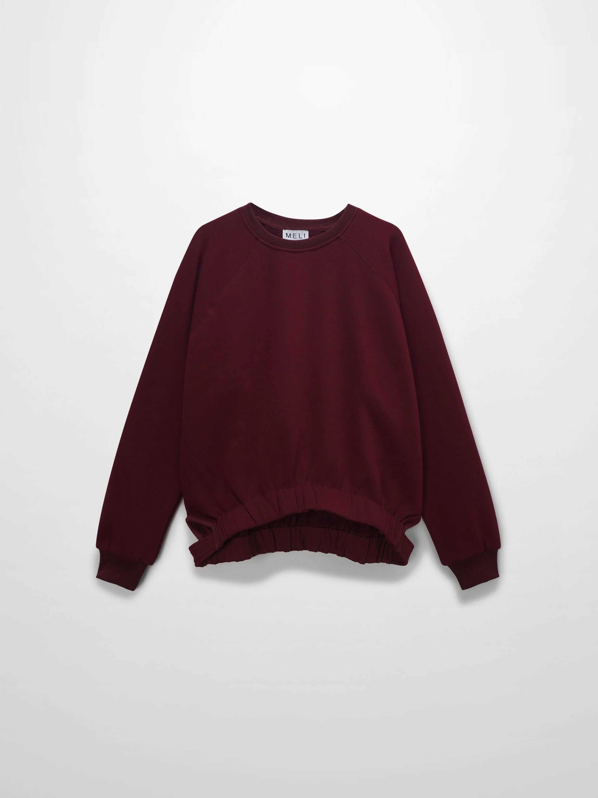 Side Strap Dolman Sweatshirt-Maroon