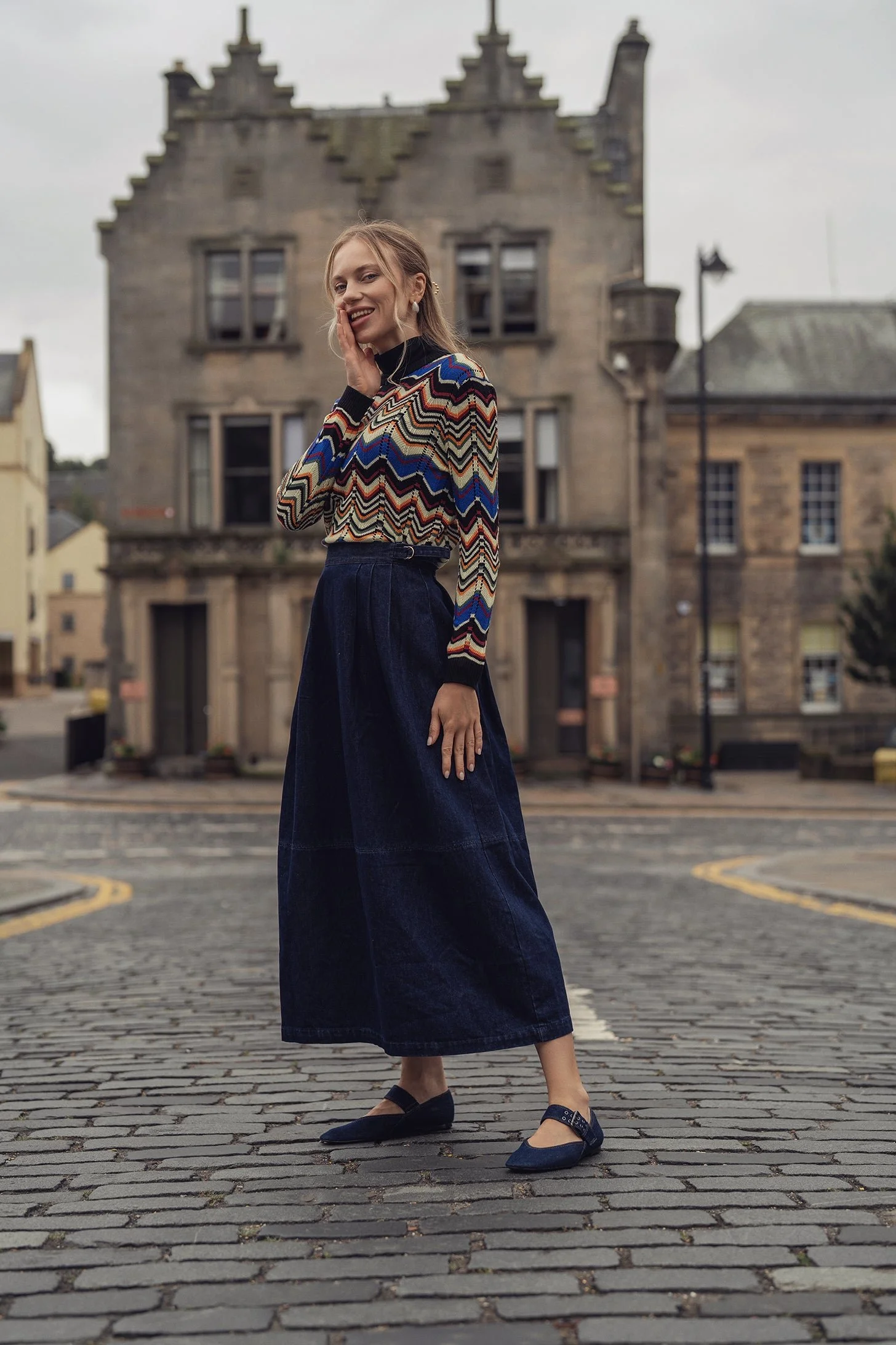 Crochet Wave Sweater-Multi