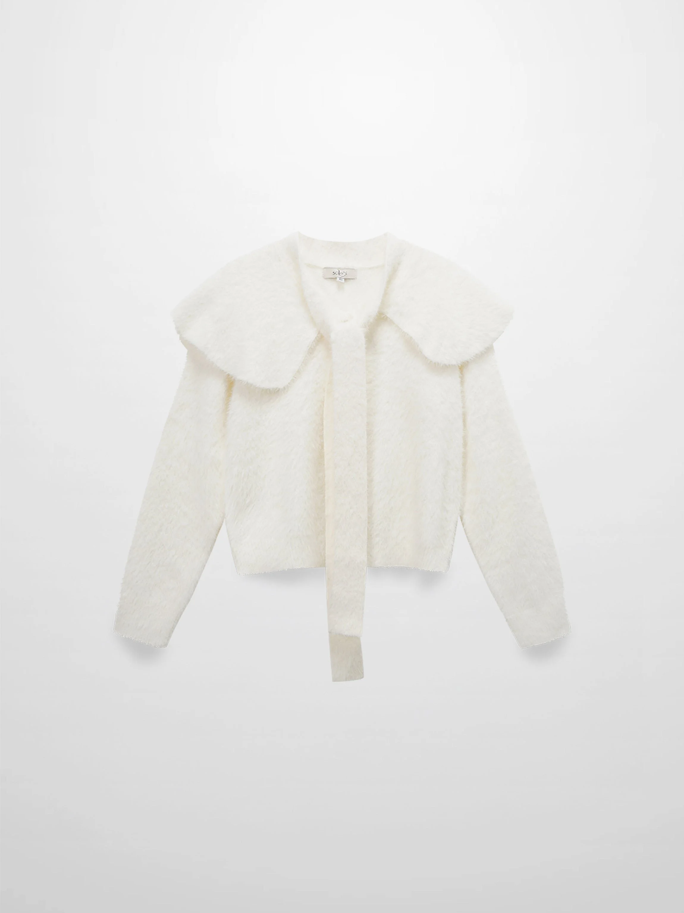 Mohair Shawl Collar Cardigan-Cream