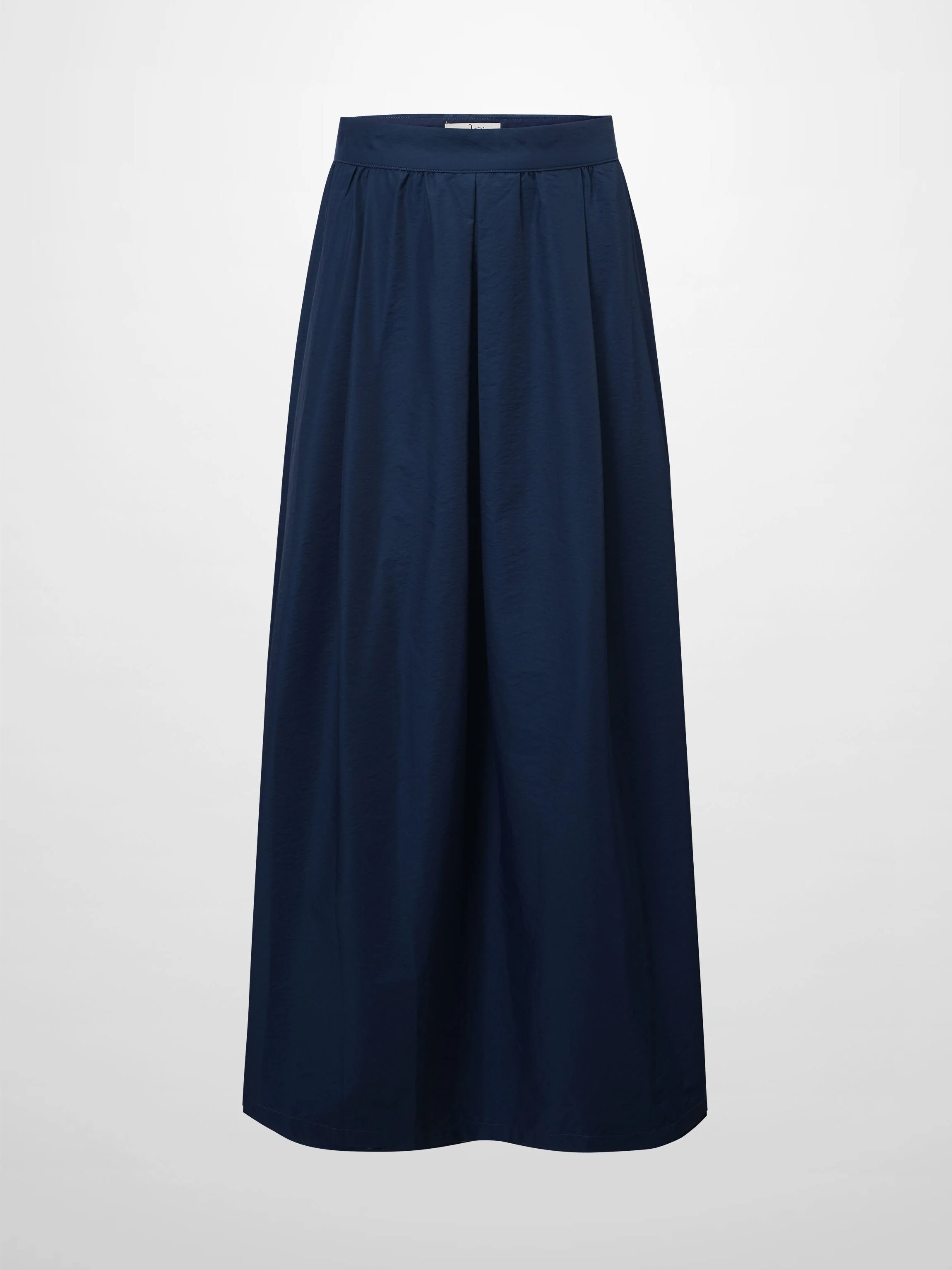 Waisted Full Taffeta Skirt-Navy
