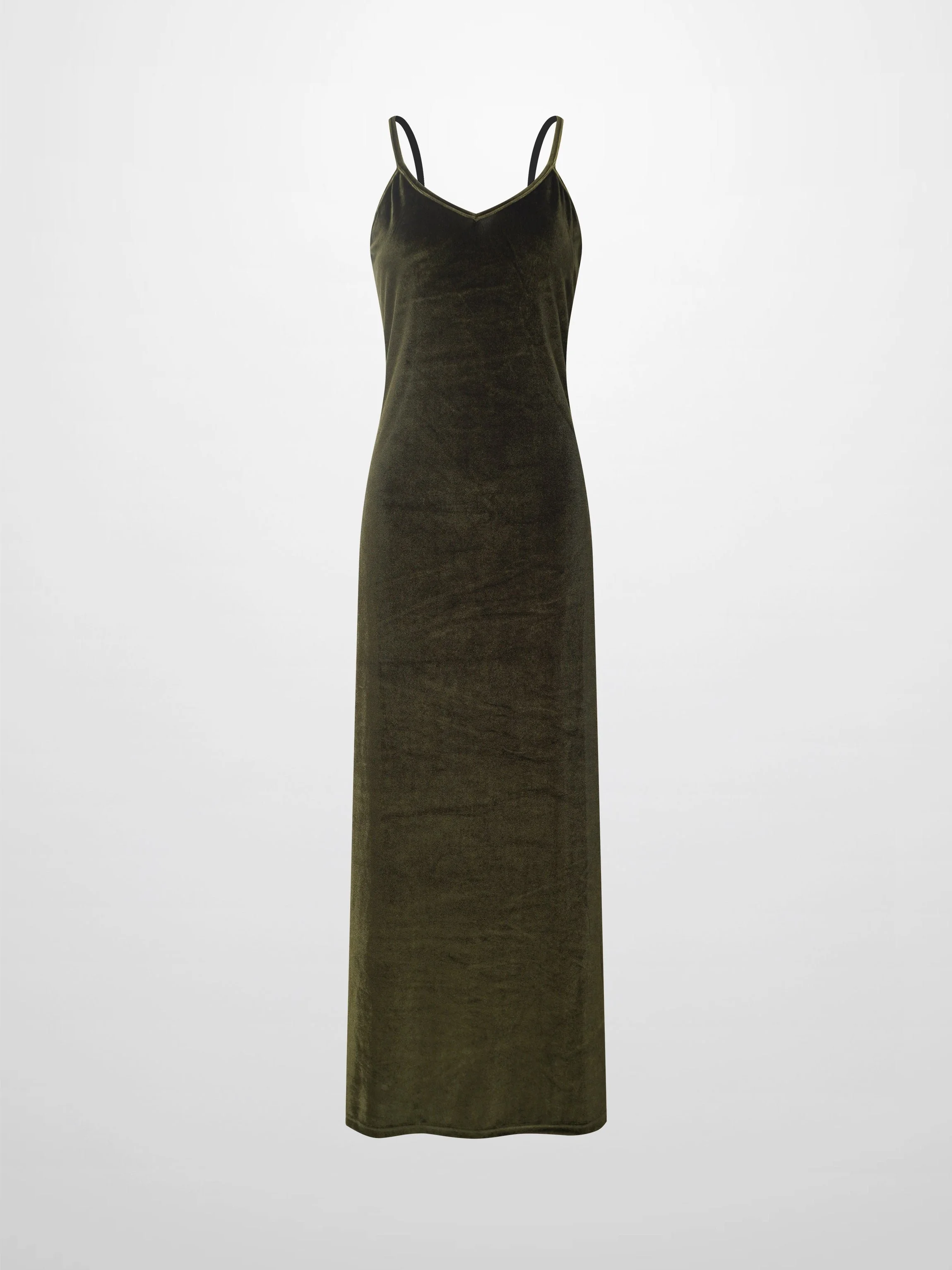 Ombre Velour Slip Dress-Green