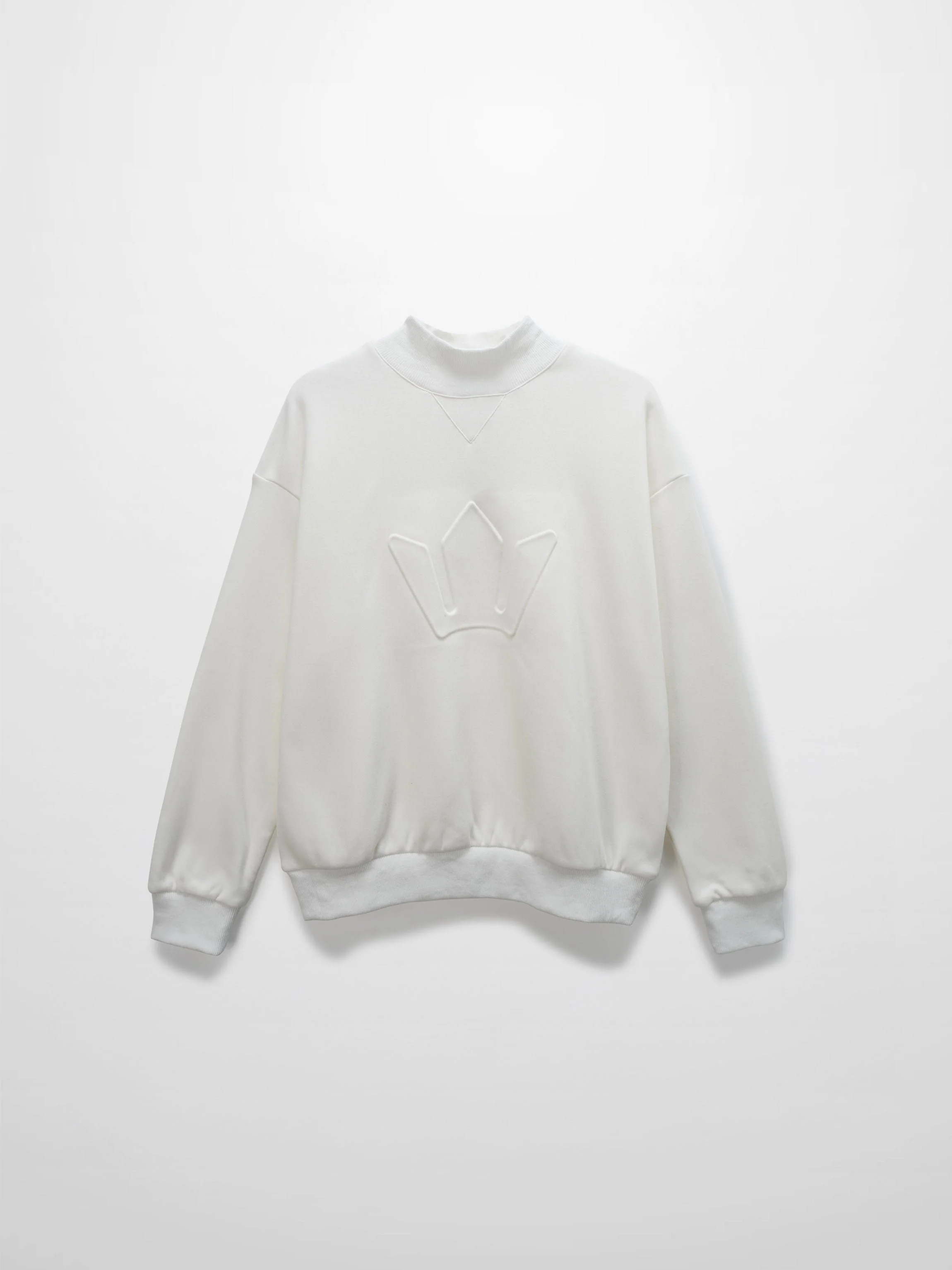 Embossed Crown Sweatshirt-Ivory