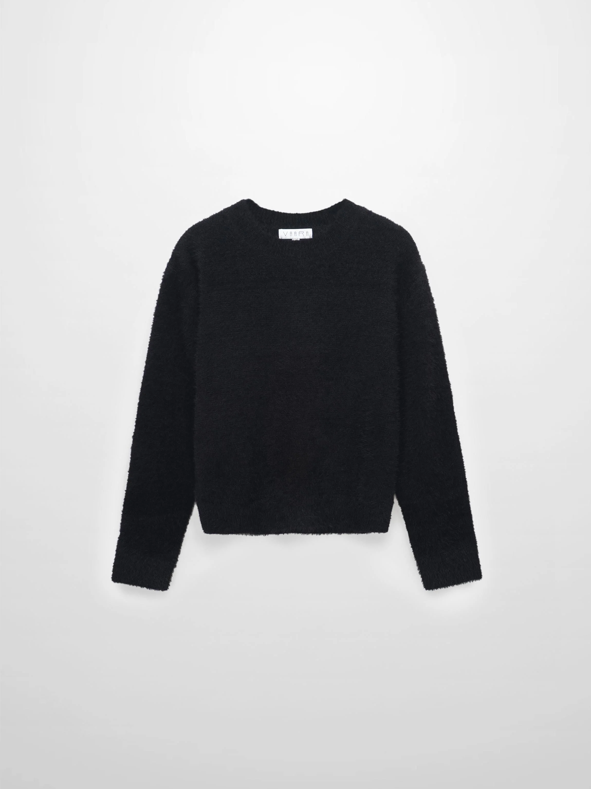 Mohair Crew Neck Sweater-Black