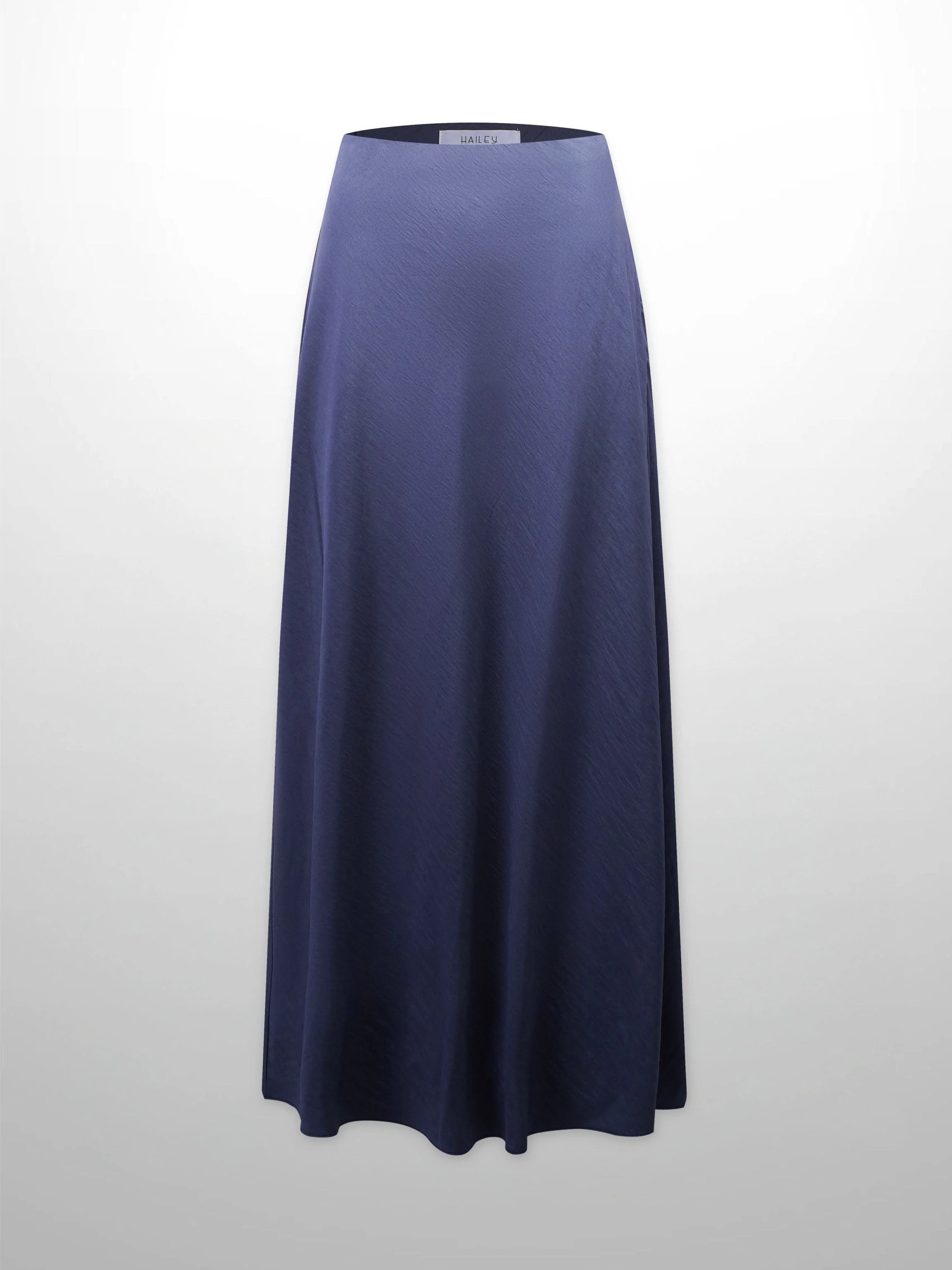 Crinkle Cotton Skirt 37"-Navy