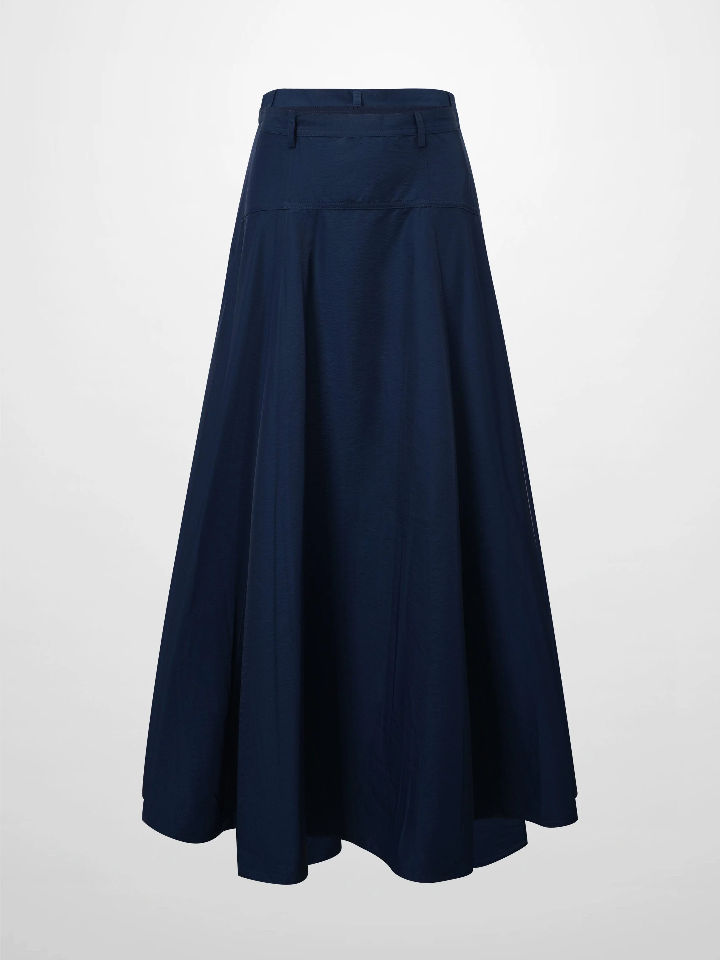 Taffeta Yoke Skirt-Navy