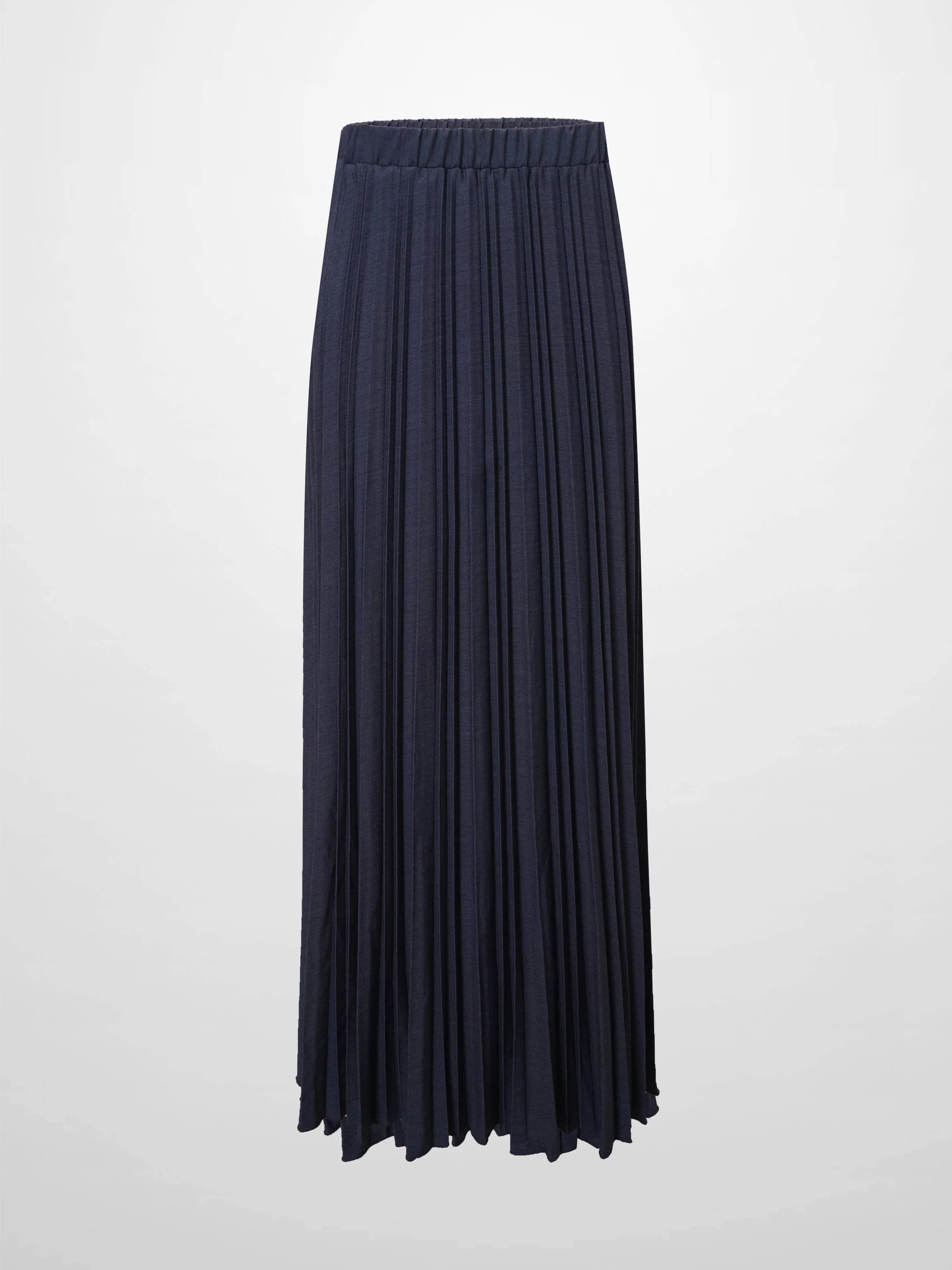 Mix Pleat Skirt-Dark Blue Denim