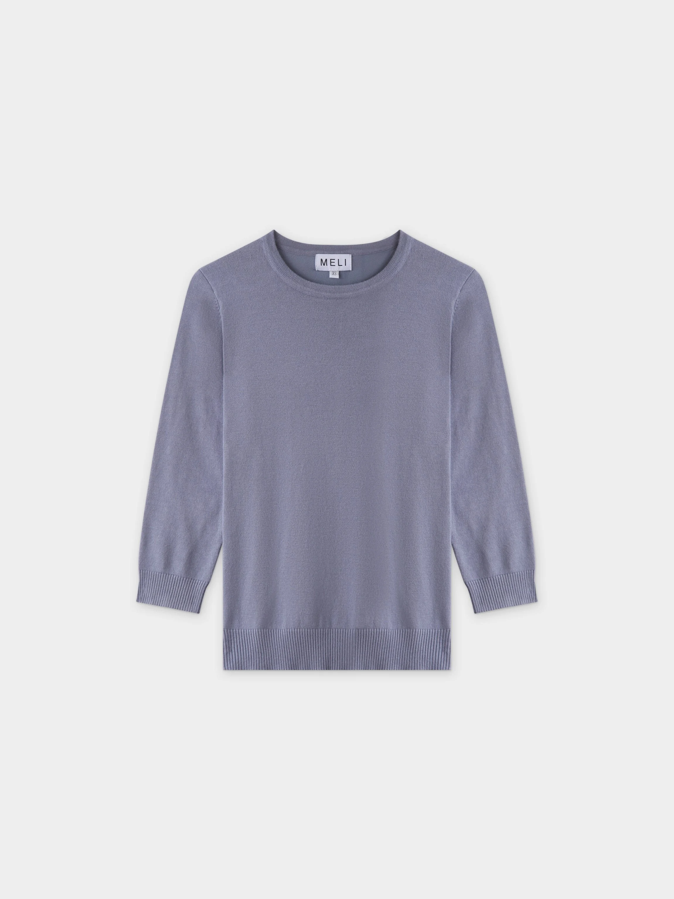 Basic Crew Sweater 3Q-Denim Blue