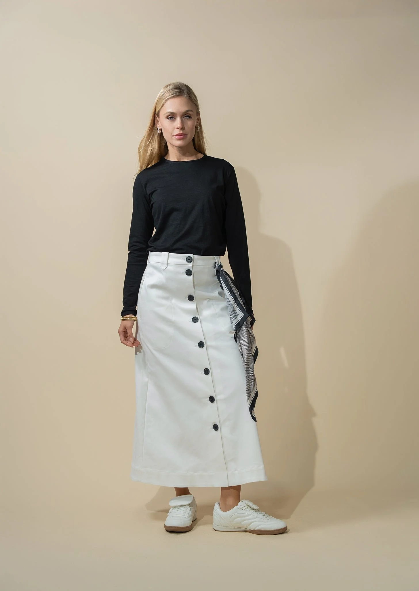 Pima Cotton Boxy Dolman Tee-Black