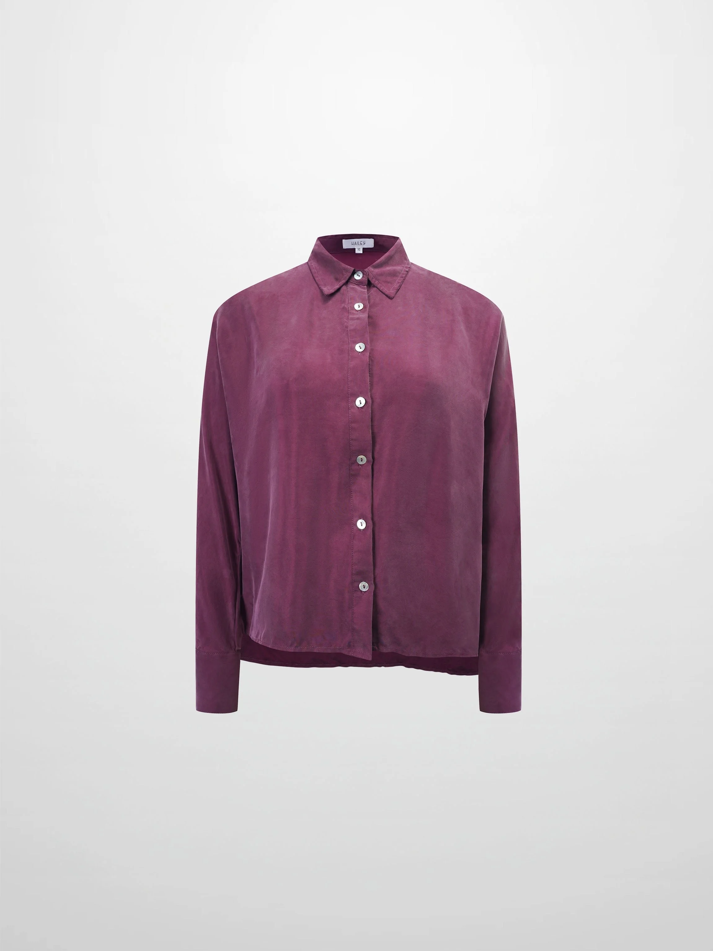 Dolman Sleeve Cupro Blouse-Eggplant
