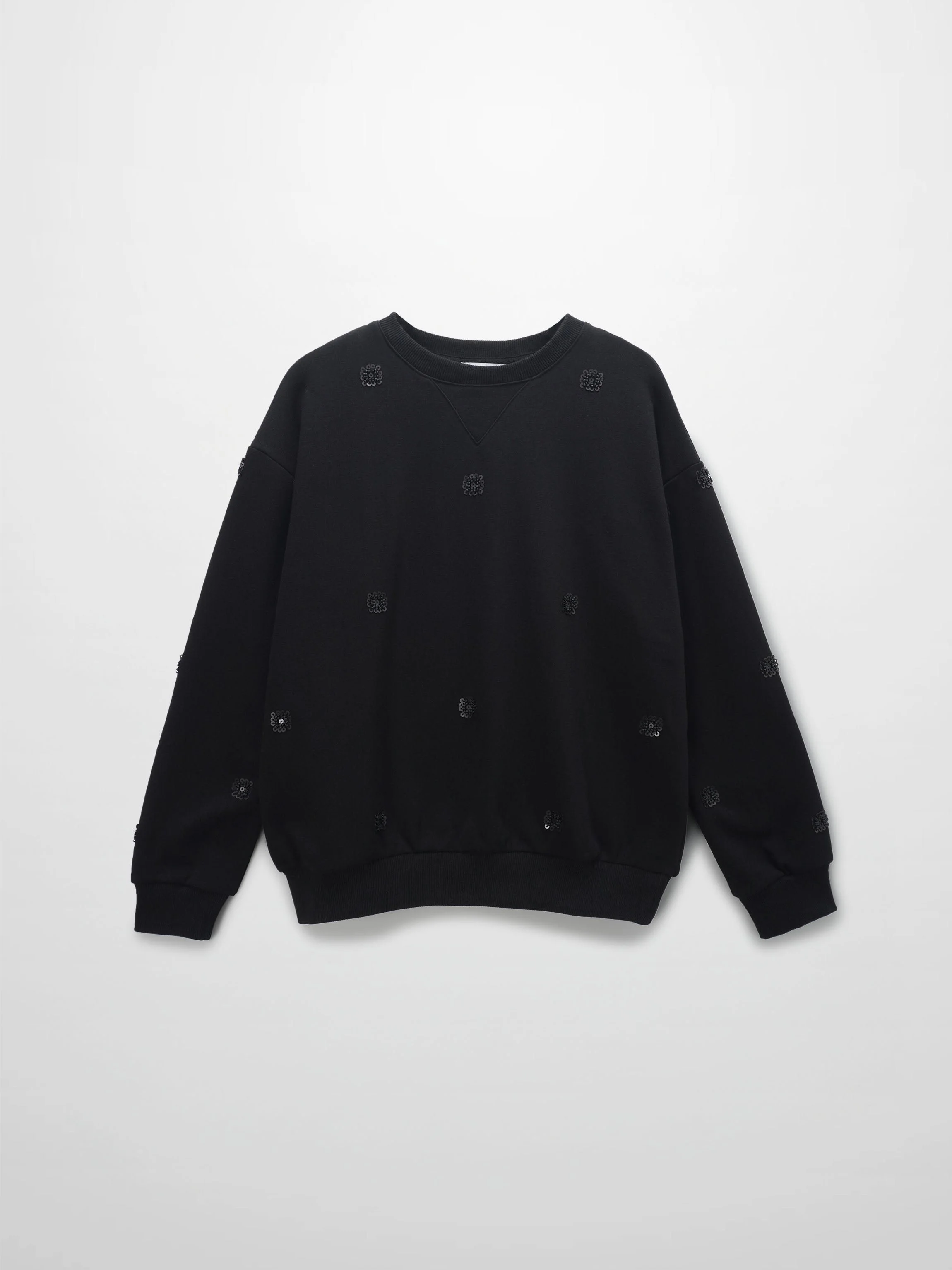 Embellished Sweatshirt-Black/Black