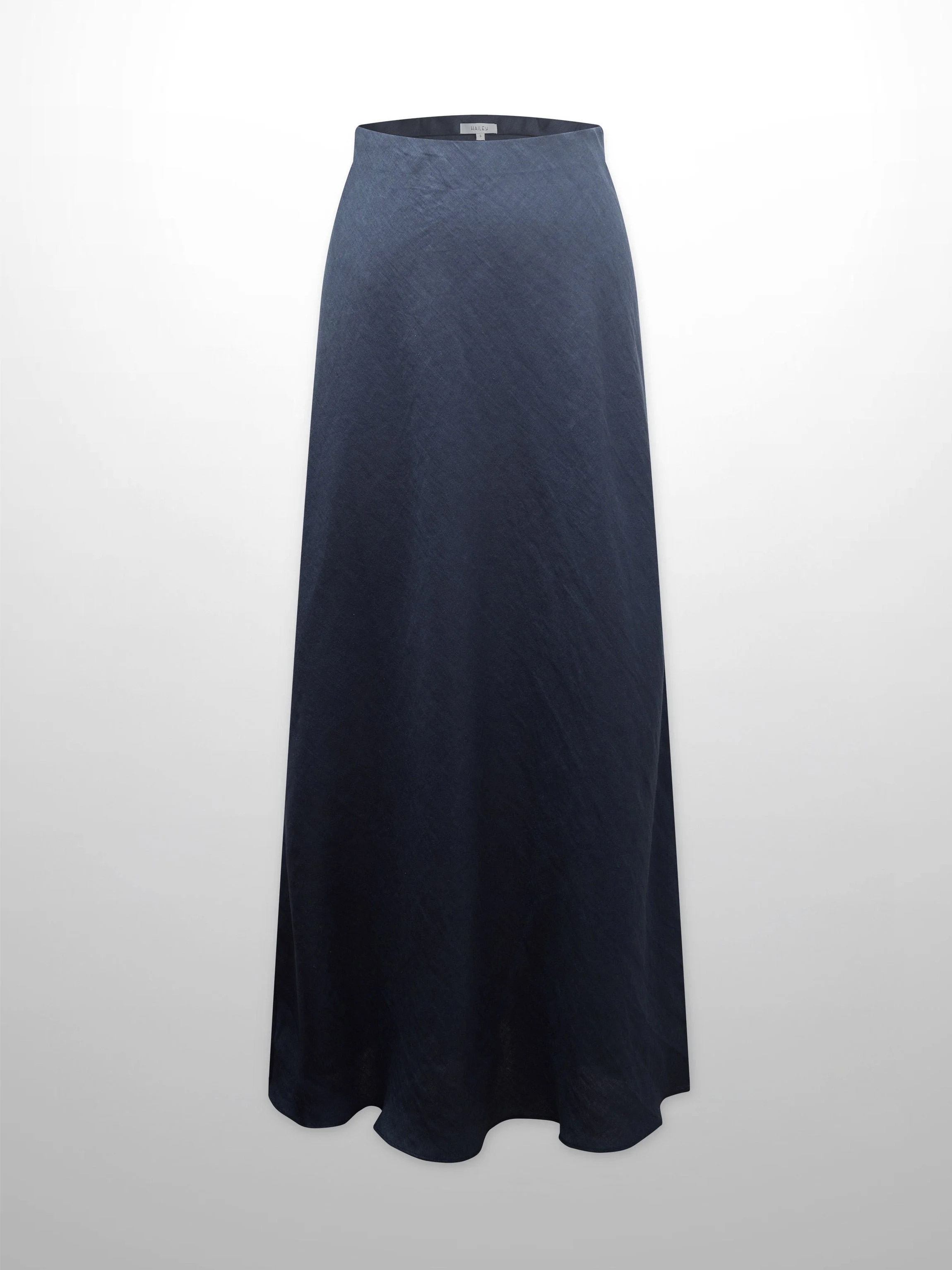 Linen Slip Skirt-Navy