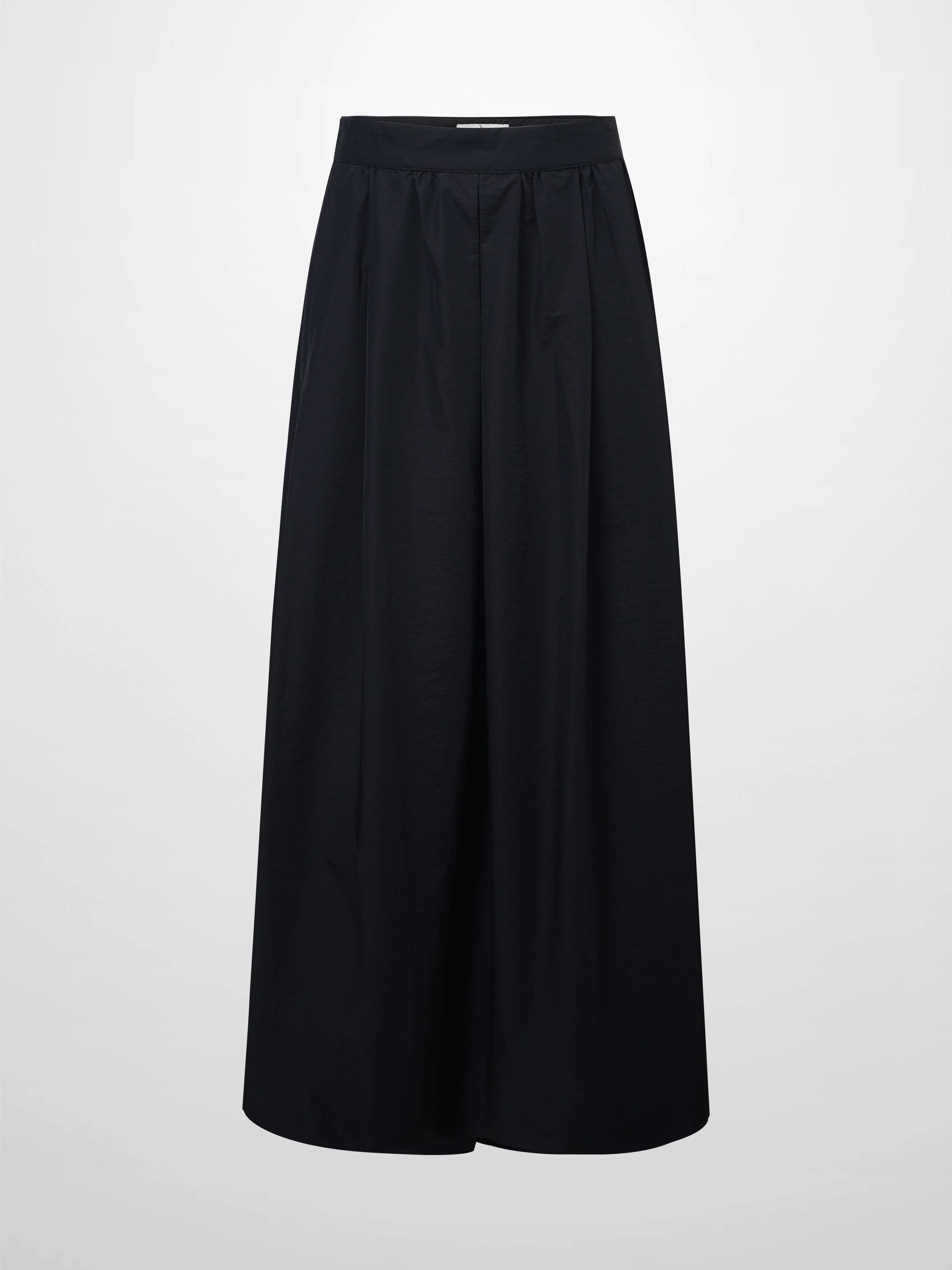 Waisted Full Taffeta Skirt-Black