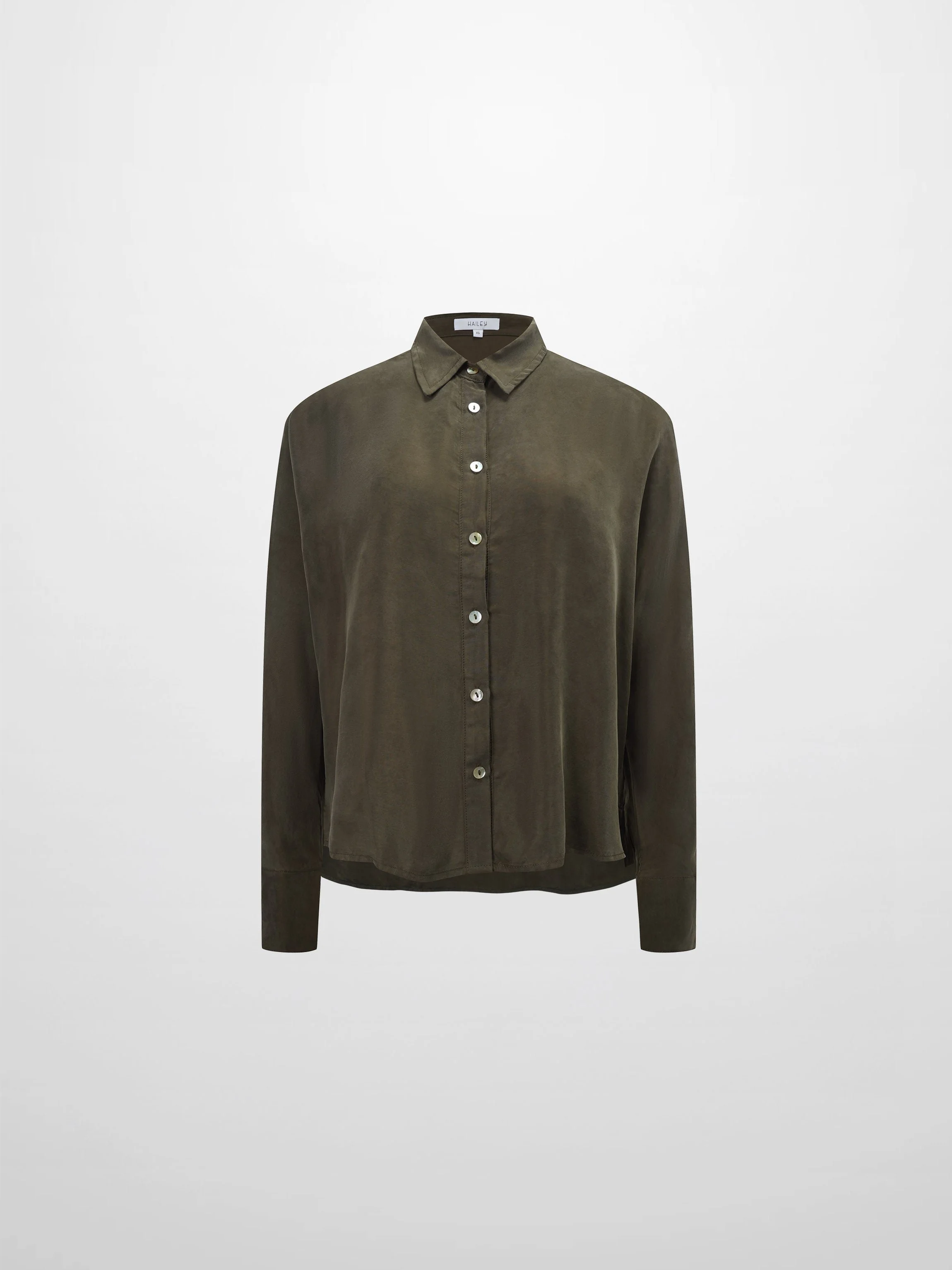 Dolman Sleeve Cupro Blouse-Olive