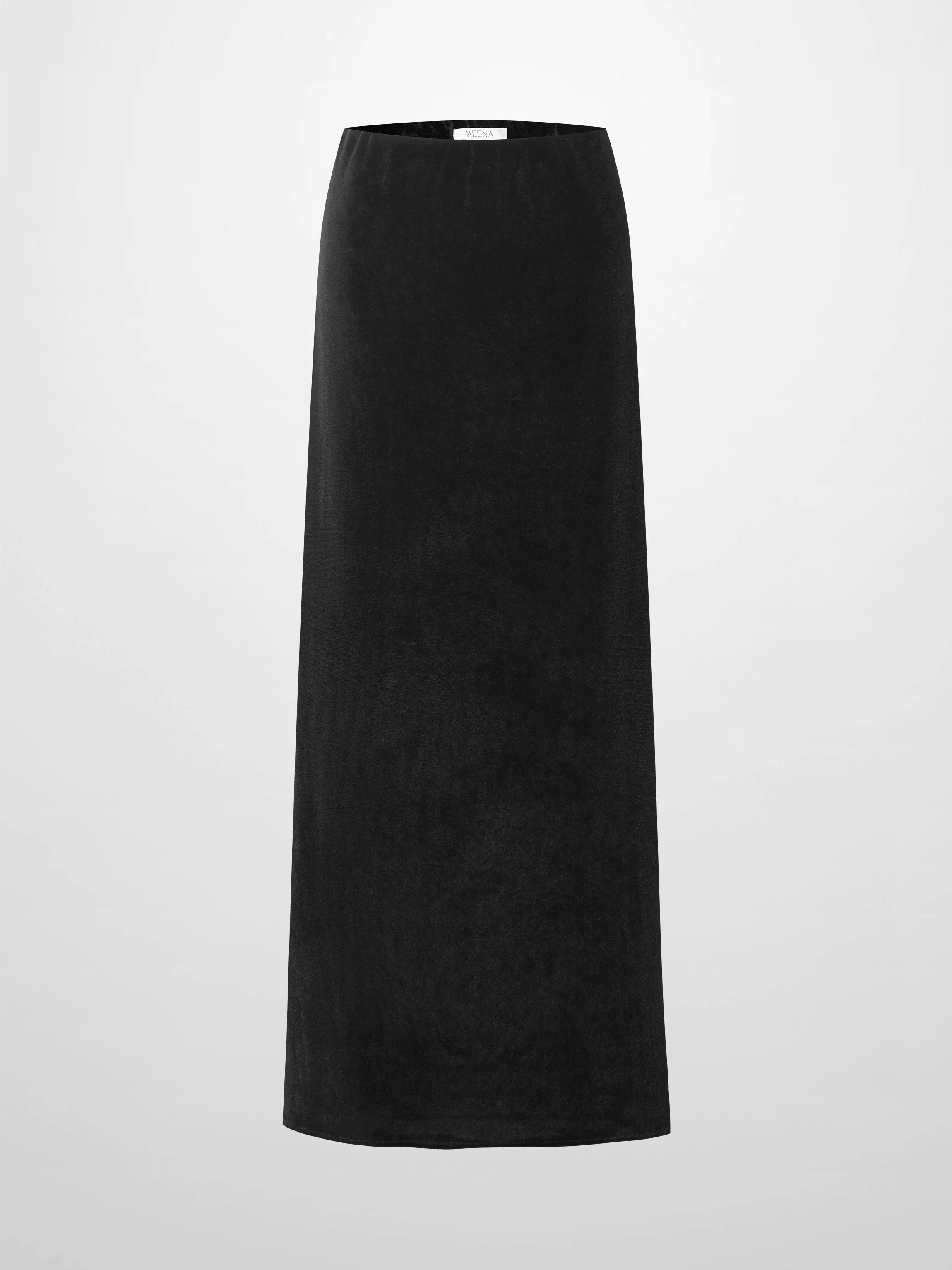 Velour Slip Skirt-Black