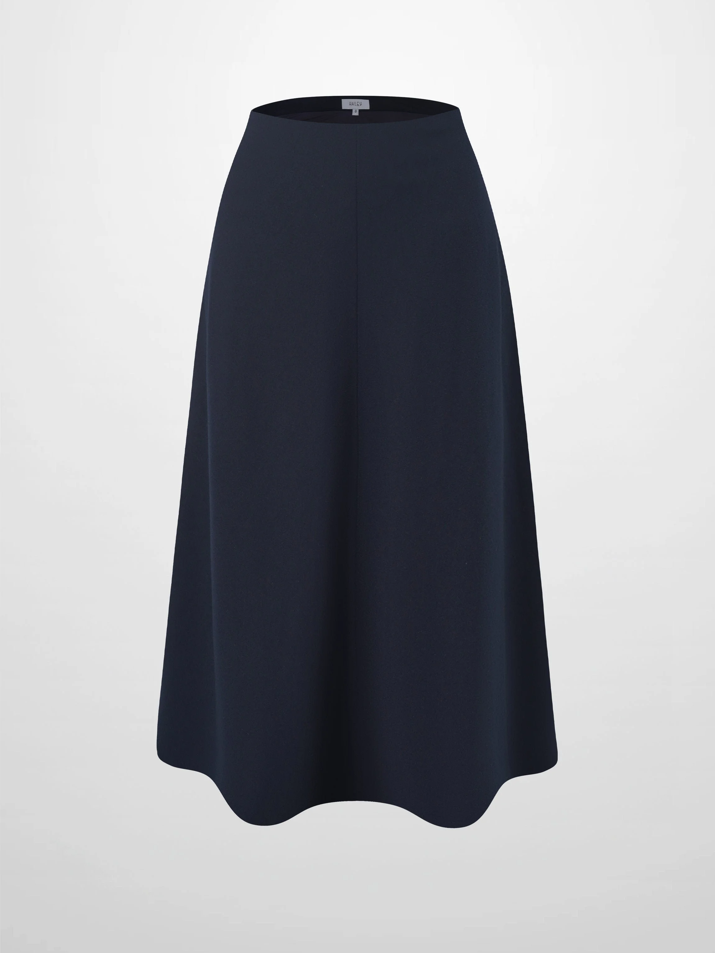 Basic A-Line Seamed Short Skirt-Navy