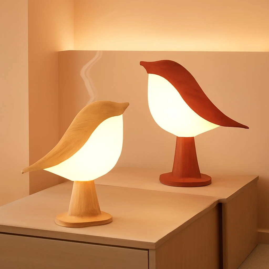 Cordless Bird Touch Lamp – Rechargeable Ambient Light with Aroma Diffuser