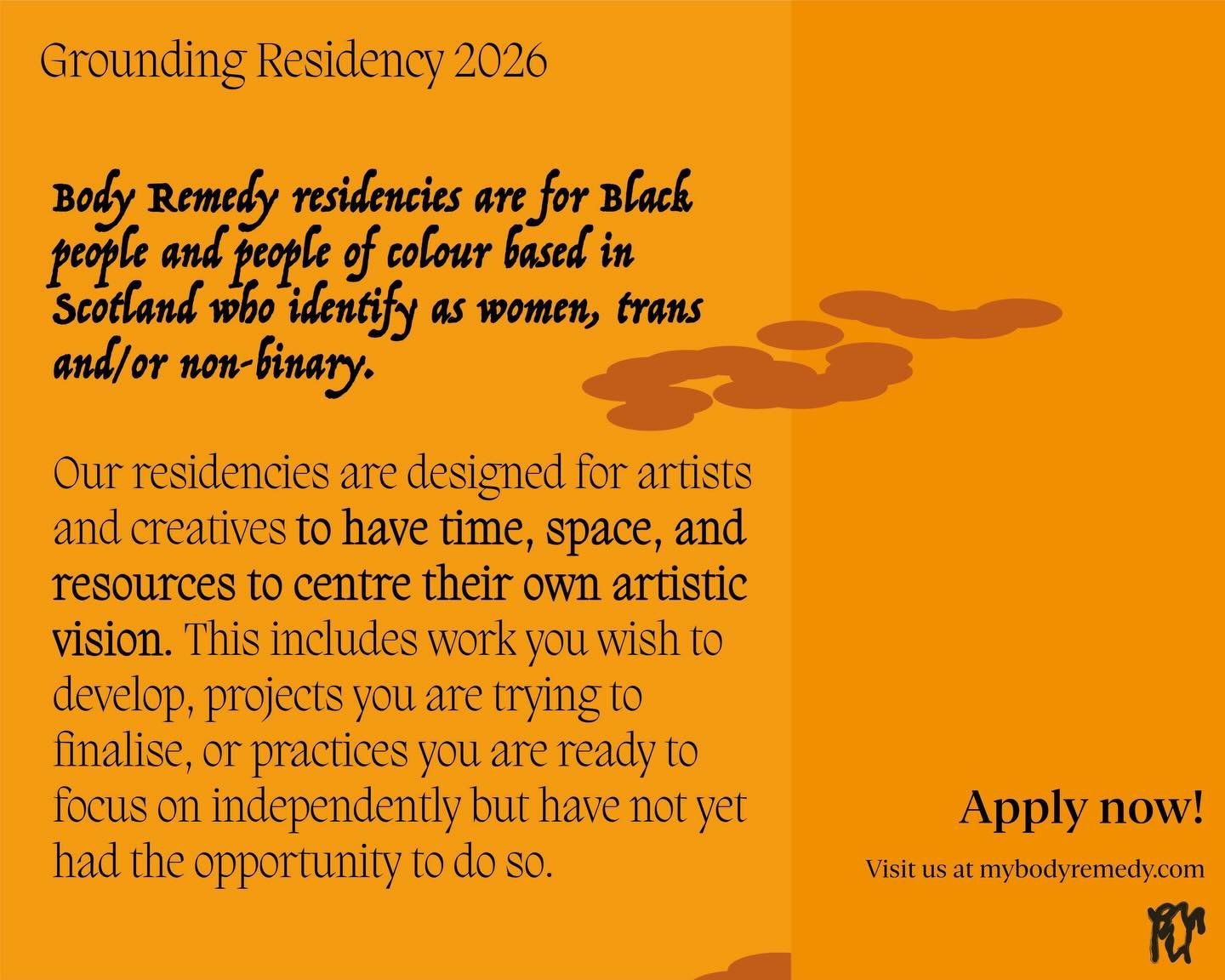 🔔 TWO WEEKS LEFT TO APPLY! 

Grounding Residency this year will be hosted at Cove Park. Selected applicants will be residing in their accommodations for a period of two weeks between 21st September to 3rd October 2026.

Please ensure that you have r