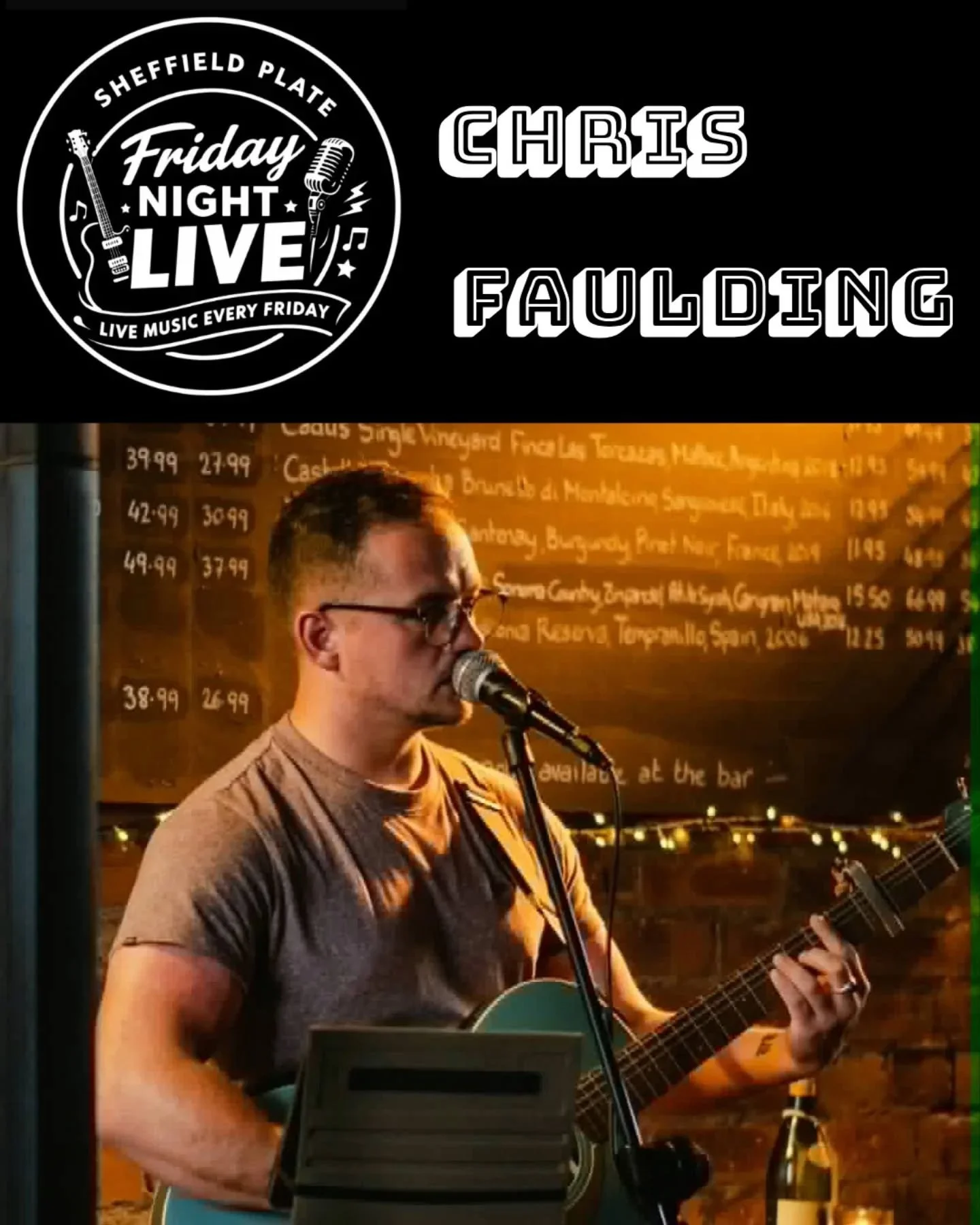 Introducing our Friday Night Live artist Chris Faulding! Come listen to classics you know and love through the decades. Why not grab a drink from the bar, and a bite to eat from one of our six independent street food vendors while you're here! @cfaul
