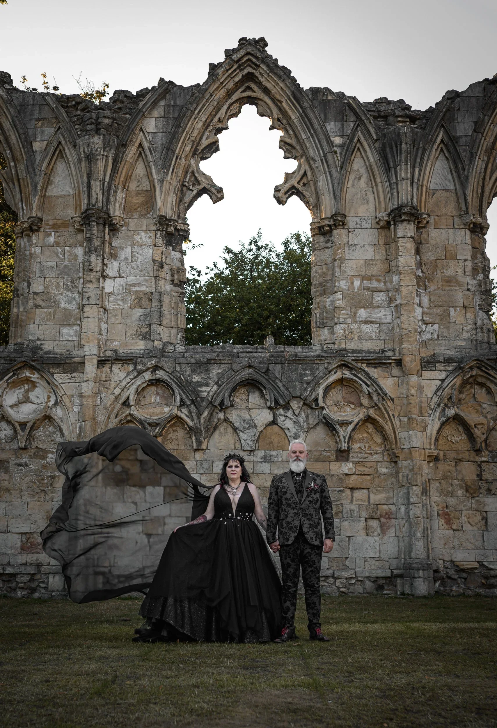 Dracula Wedding in Abbey Ruins Dark Wedding Collective 20.webp