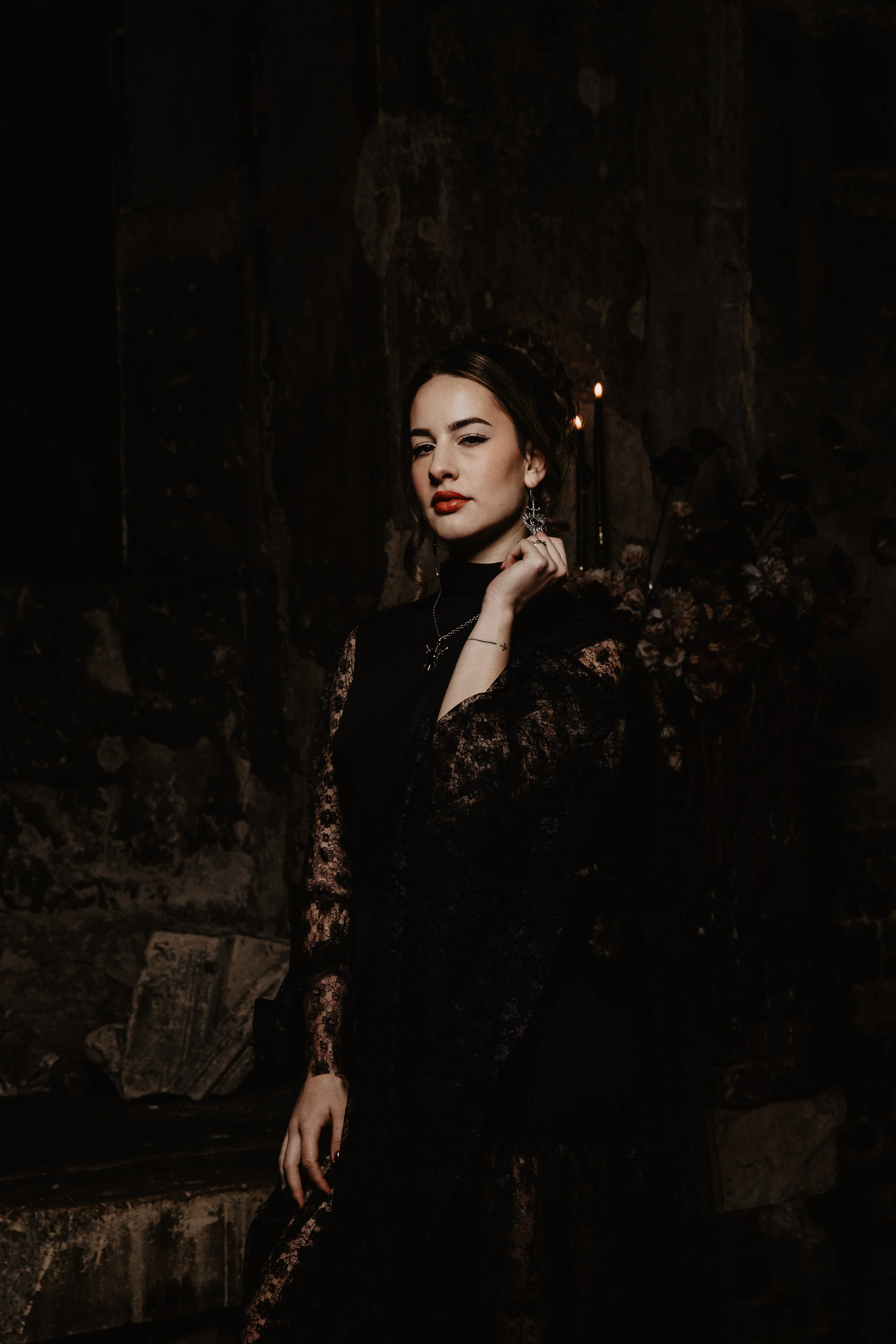 Moody Wedding Makeup. 
Photo by Tim Easton Co.