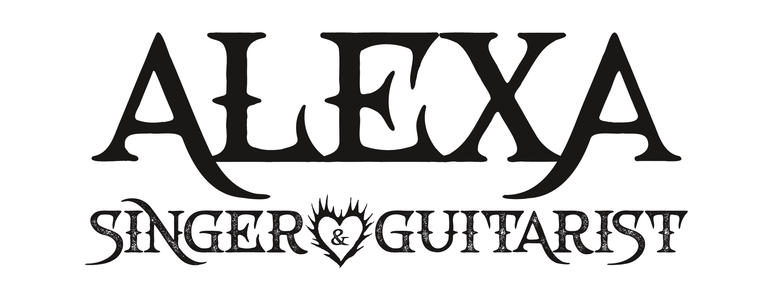 Logo with stylized text reading 'Attika Singer & Guitarist' and a heart with sunburst rays.