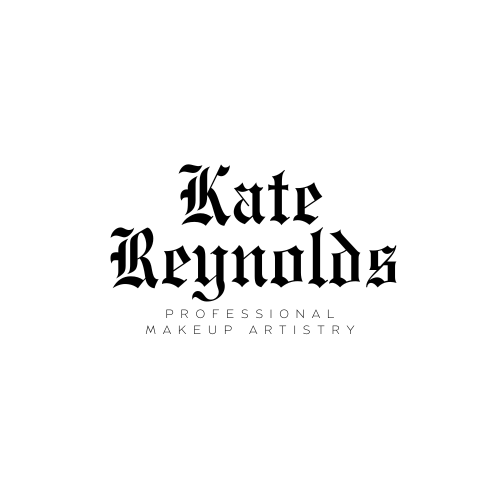 Logo for Kate Reynolds, professional makeup artistry, in black gothic font on white background.