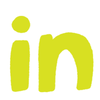 Tämä on LinkedIn-logo, jossa on keltaiset kirjaimet.