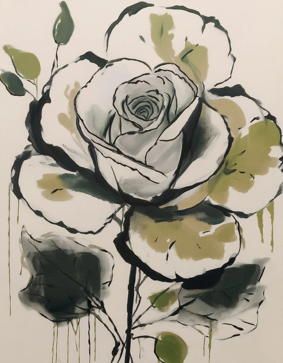 inky floral illustration for the liora lexicon of phrases