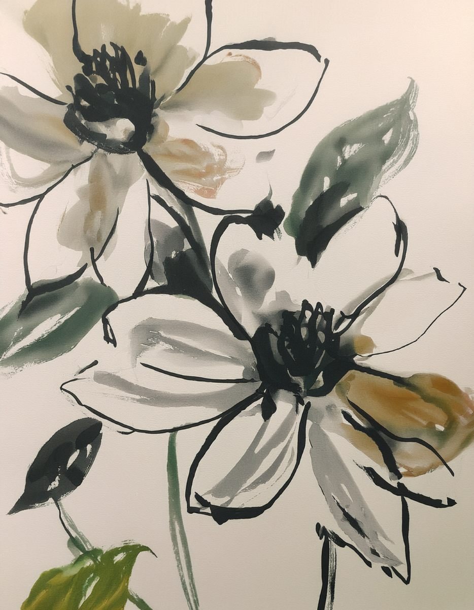 inky floral illustration for the liora lexicon of phrases