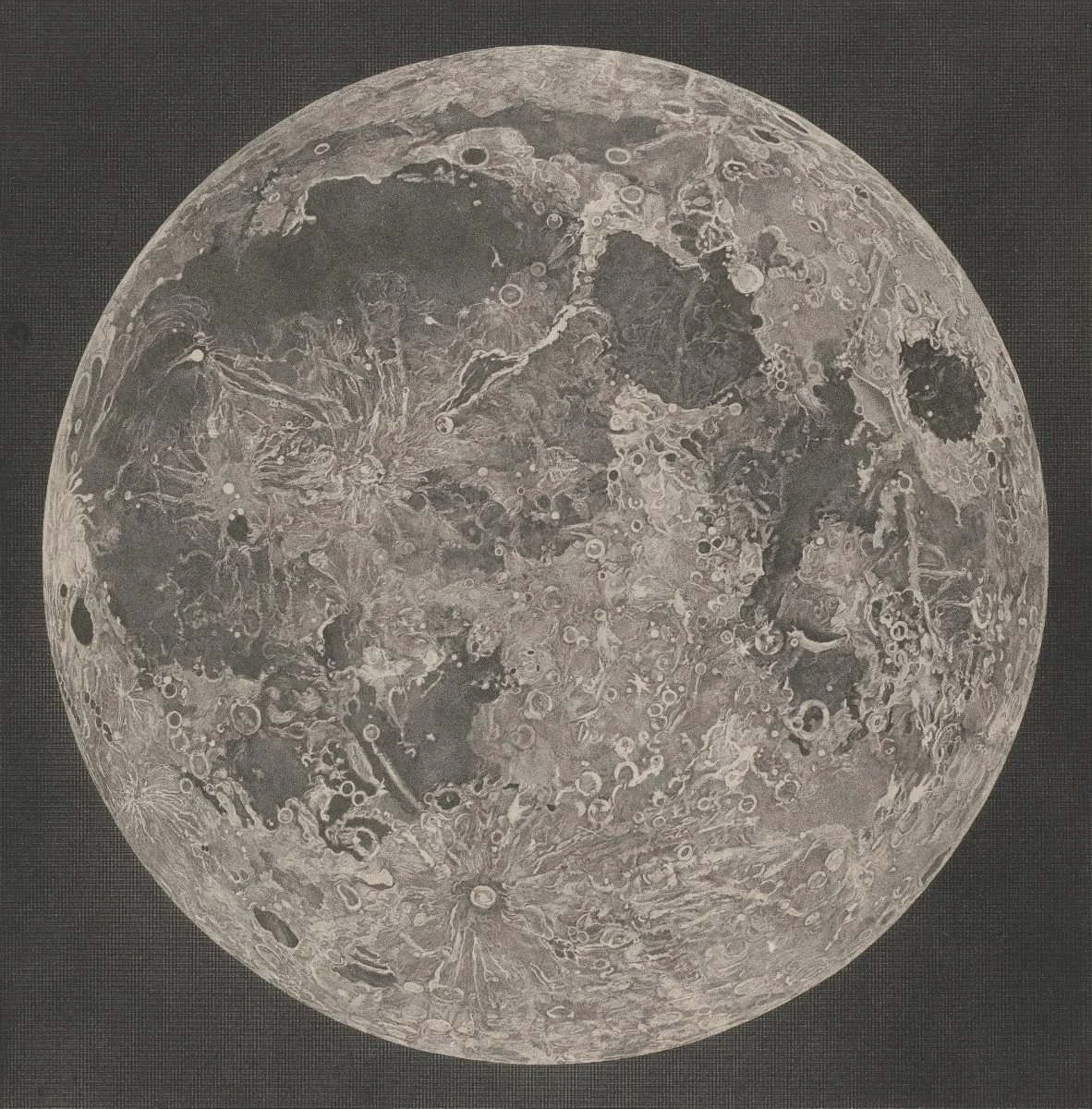 Photograph of the moon showing its cratered surface in grayscale.