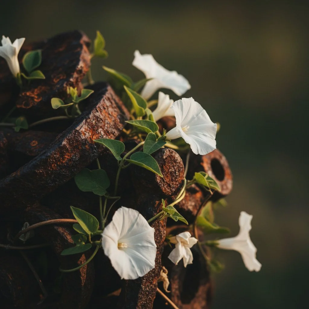 Scattered fragments of colored glass arranged across a dark tabletop surface.