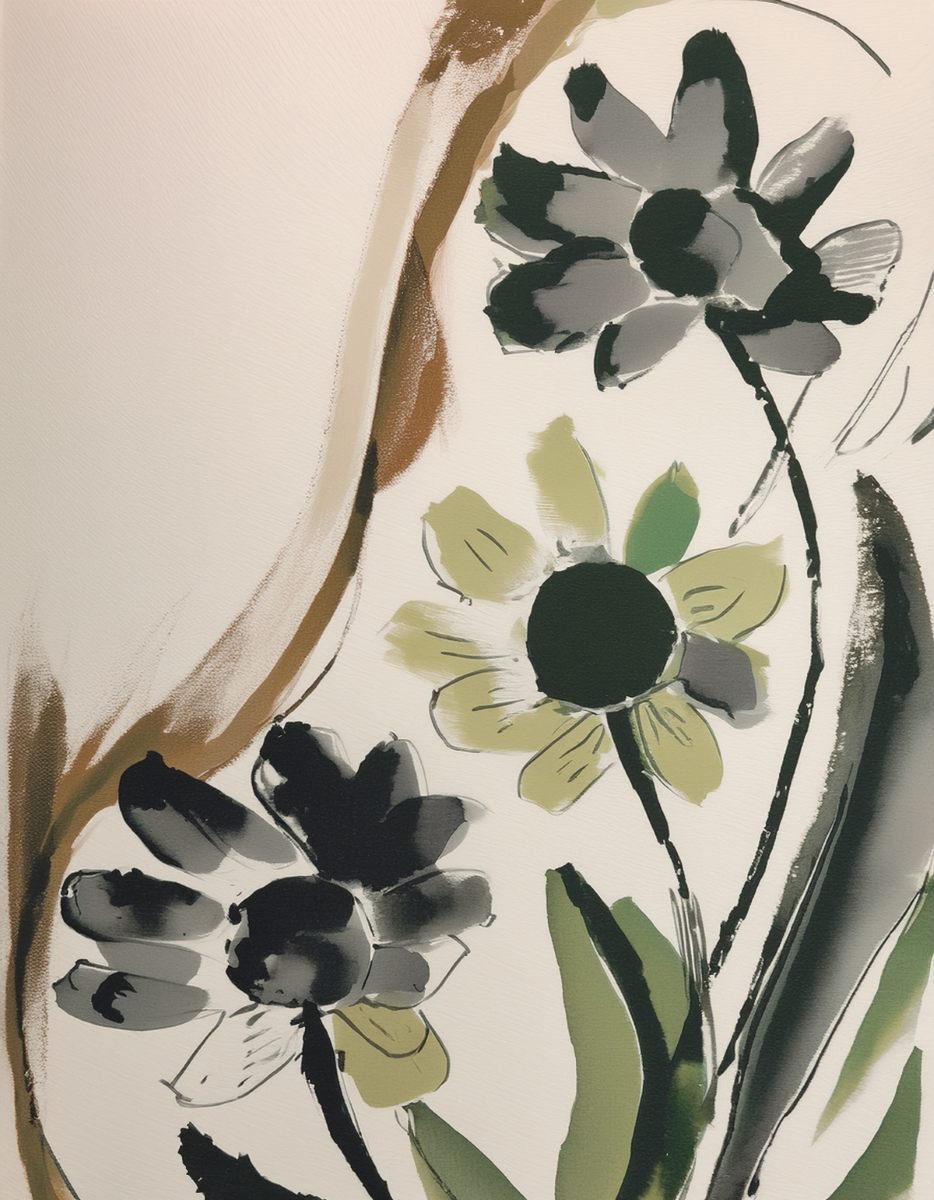 inky floral illustration for the liora lexicon of phrases