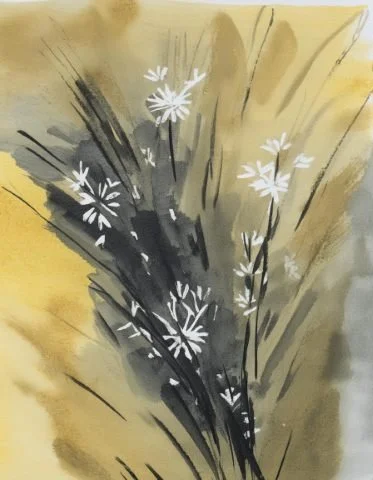 Inky floral illustration used in the Liora lexicon section of the Conversarium.