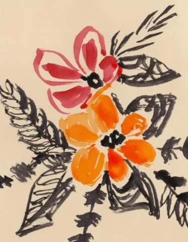 Inky floral illustration used in the Liora lexicon section of the Conversarium.