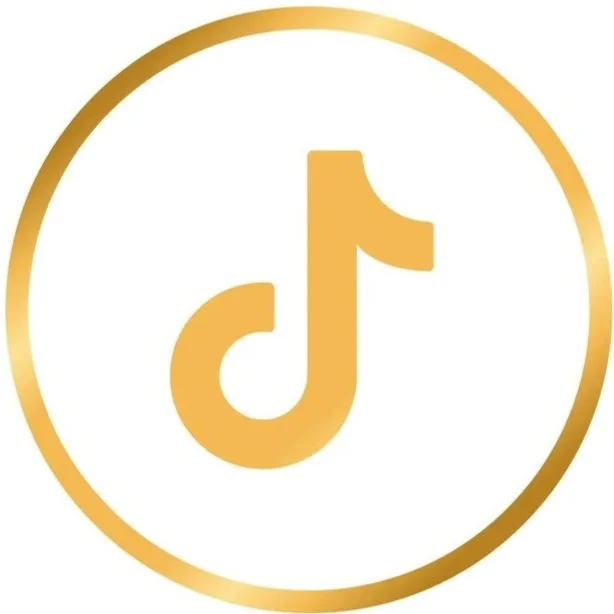 Gold TikTok logo inside a circular border, linking to: https://www.tiktok.com/@total.cosmetic.solutions