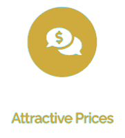 Gold circle icon for Dr Wael Fekry Clinic with dollar signs, and text 'Attractive Prices'