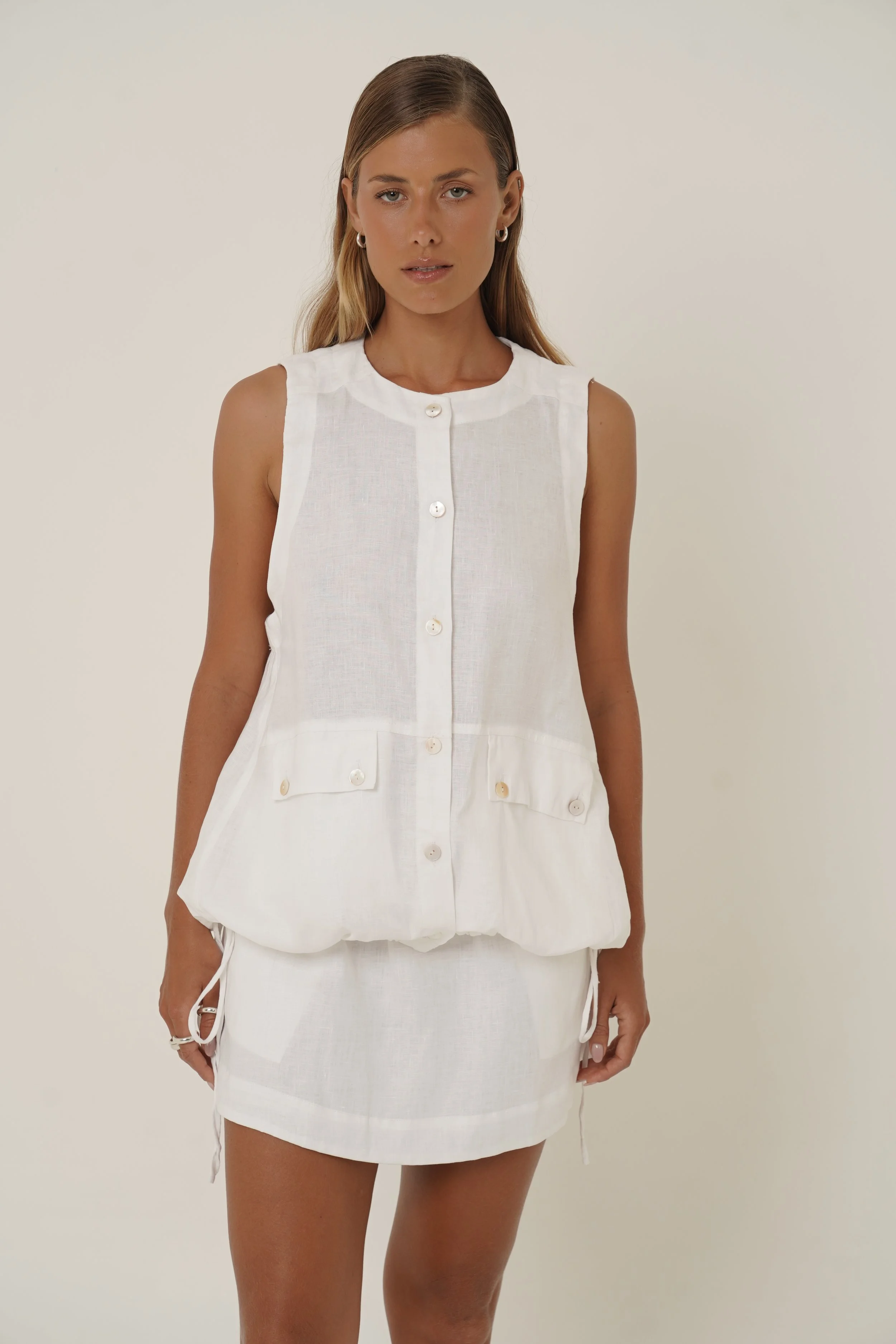 Maribou Vest - White