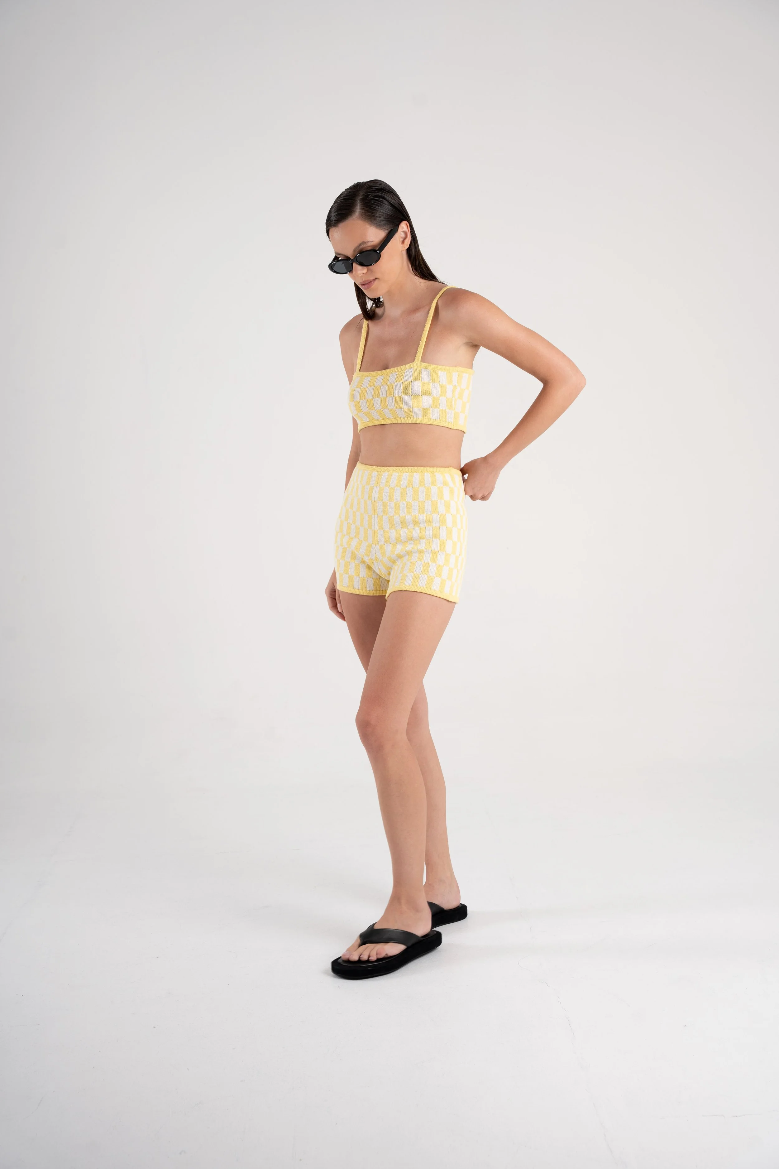Checkmate Top Knitwear Resort Yellow - Sutura Studio