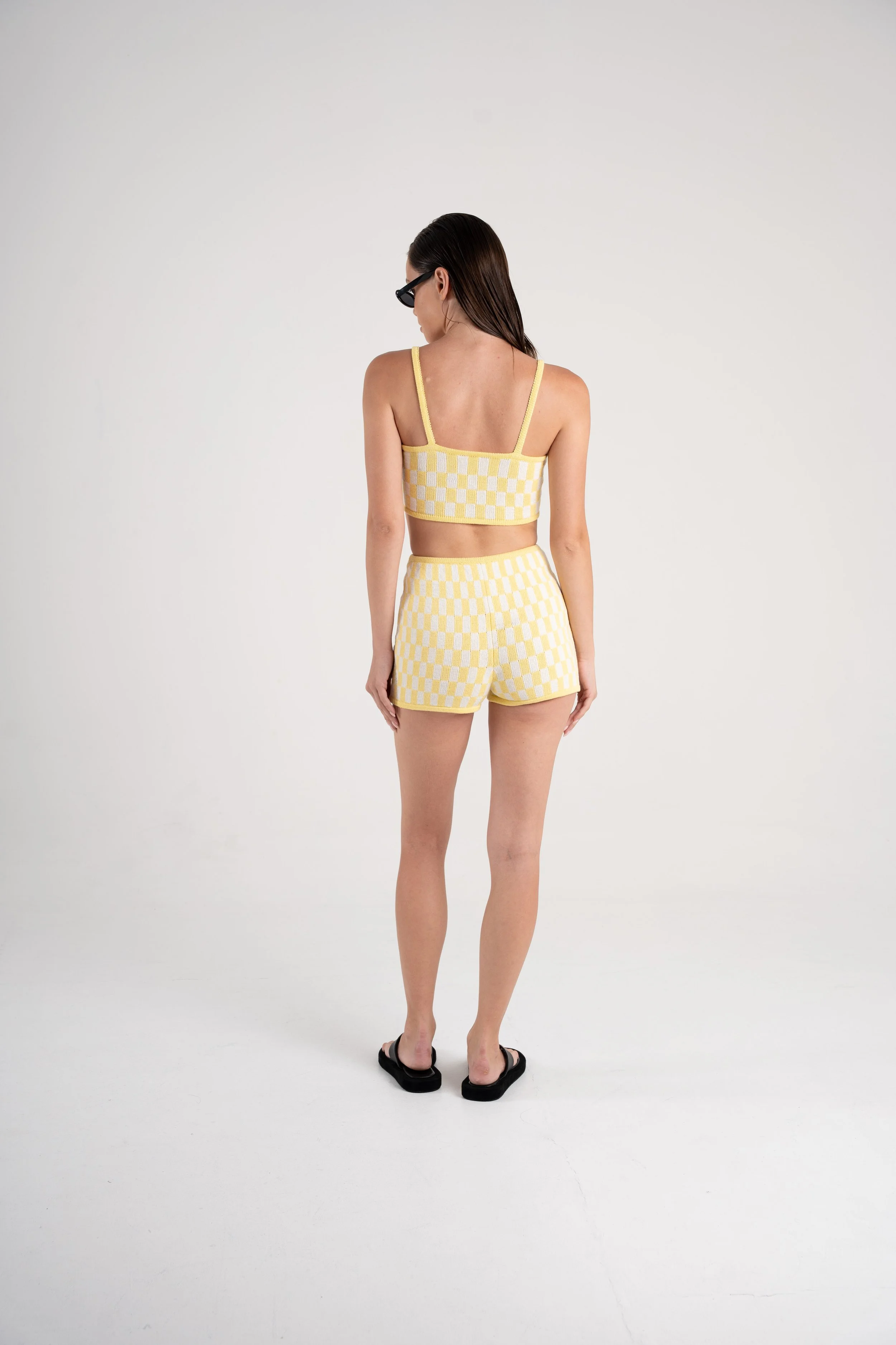 Checkmate Shorts Knitwear Resort Yellow - Sutura Studio