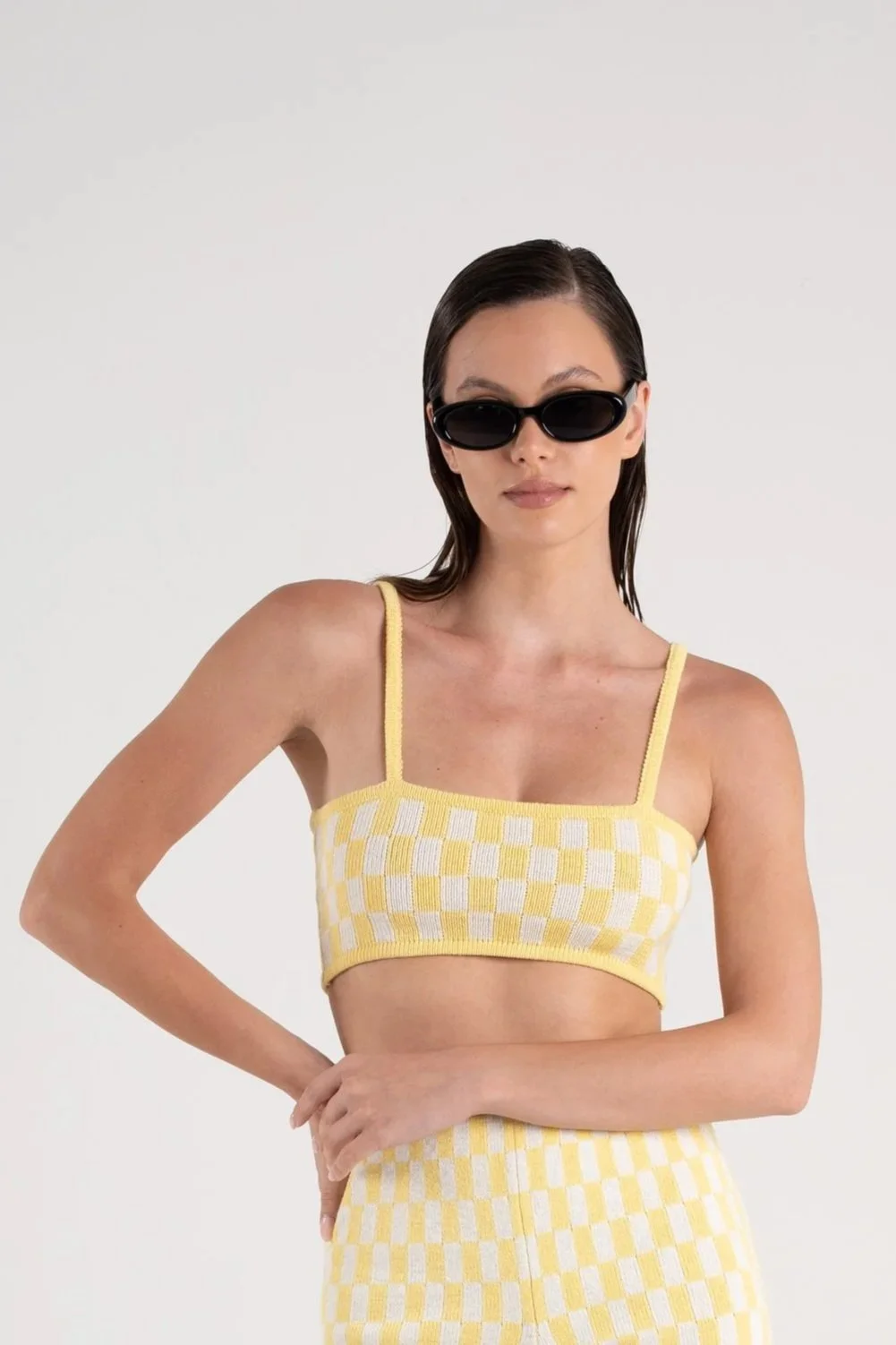 Checkmate Top Knitwear Resort Yellow - Sutura Studio