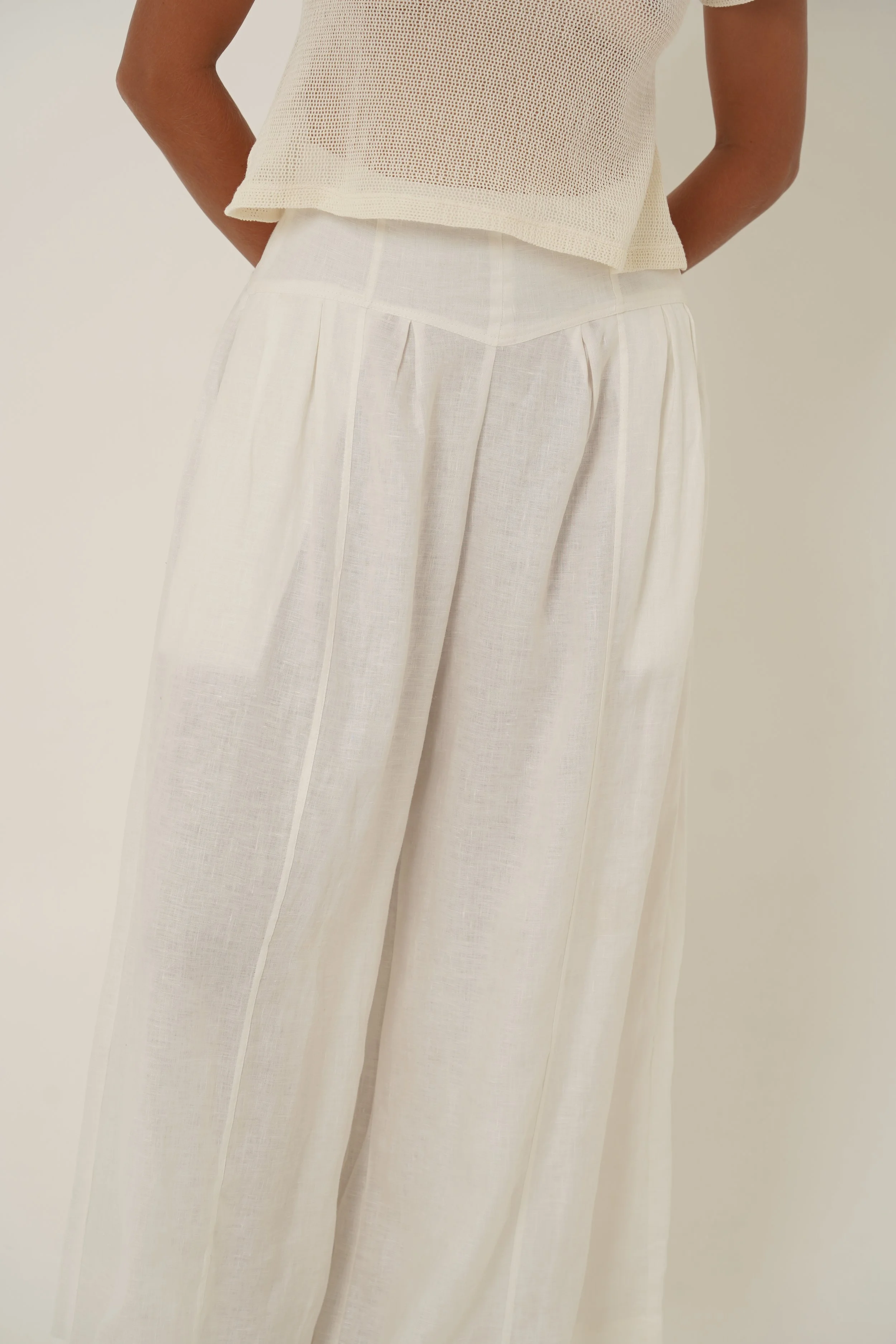 Detail from Cassandra Pants waist band and Breeze T-shirt hem