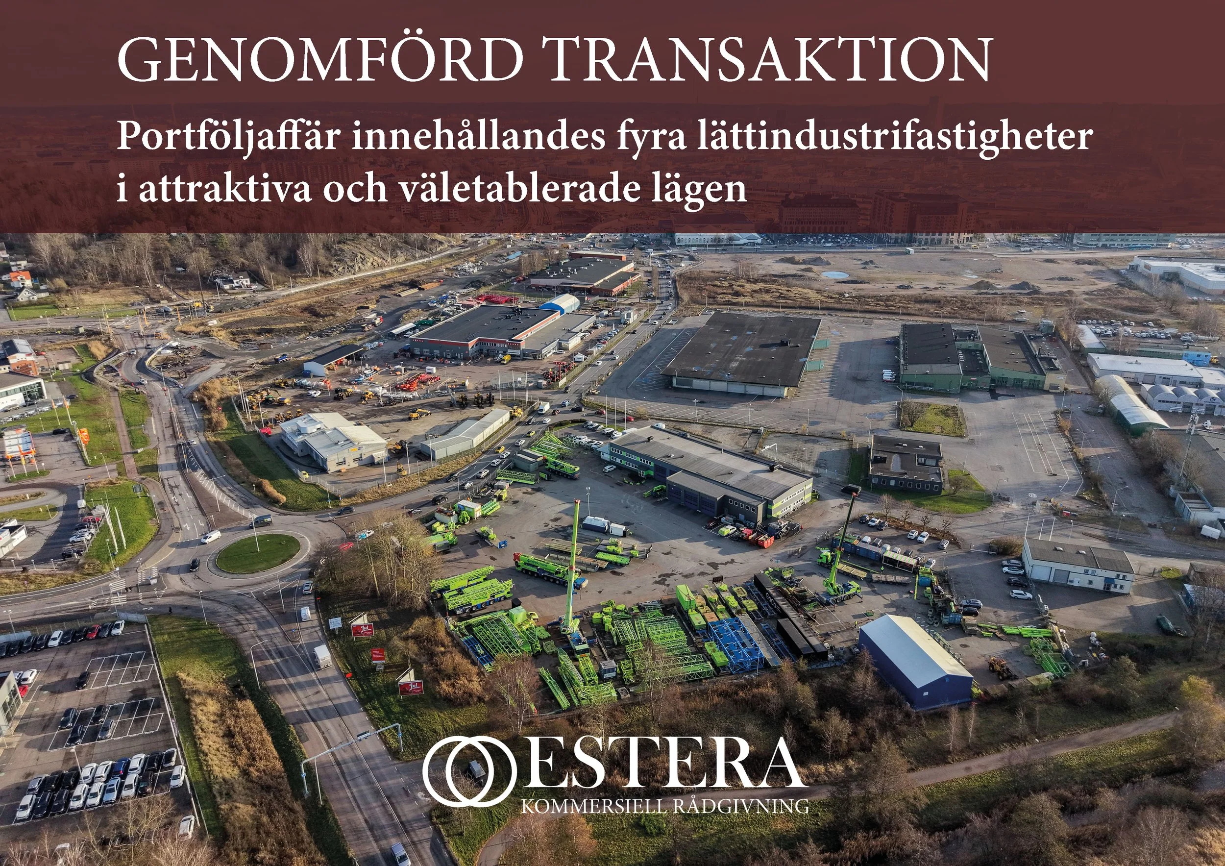 Estera Kommersiell Rådgivning förmedlar sin första officiella affär&nbsp;