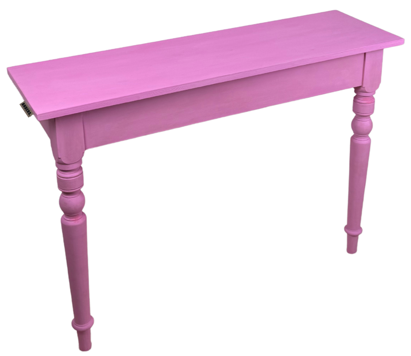 Ein pinken Wandtisch mit gedrechselten Beinen. UNIKAT