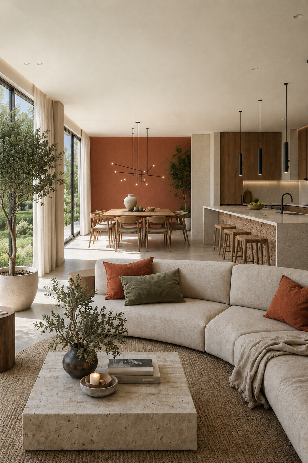 open plan living in new build house in Ely