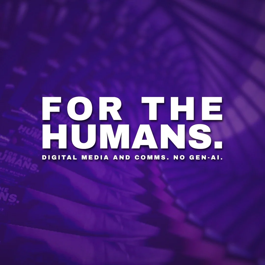 Fed up of seeing AI posters and flyers everywhere? There is another way...

Work with a human - me for example - and get exactly what you want, without the slop. 

Free consultations, let's chat!
#DigitalMedia #Communications #ForTheHumans #AntiAI