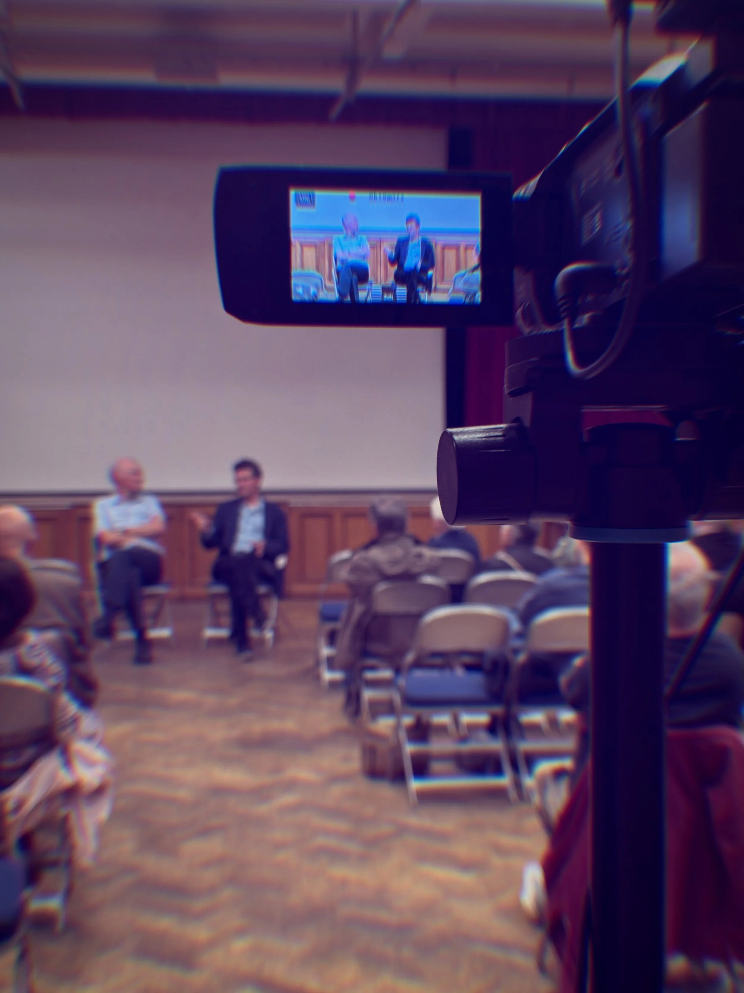 Last night's office - a film screening!

As well as being in charge of arranging and delivering the film itself, I was also recording a post show Q&amp;A with the event's host and the writer of the play that the film was a recording of.

For @origina