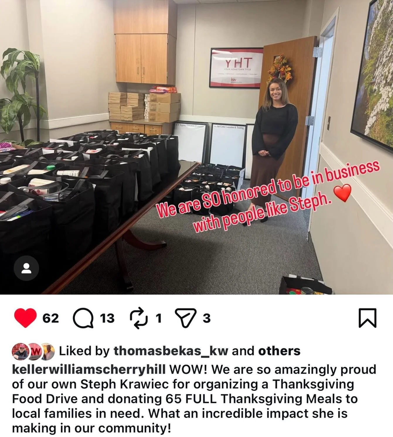 Shout out to Stephanie on helping 65+ families this year. She is an example of what is the best of humanity, empathy. Thank you for everyone who donated to assist with her cause this year. Thank you for doing, instead of saying. We are all enjoying f