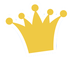 Golden crown icon with five rounded points.