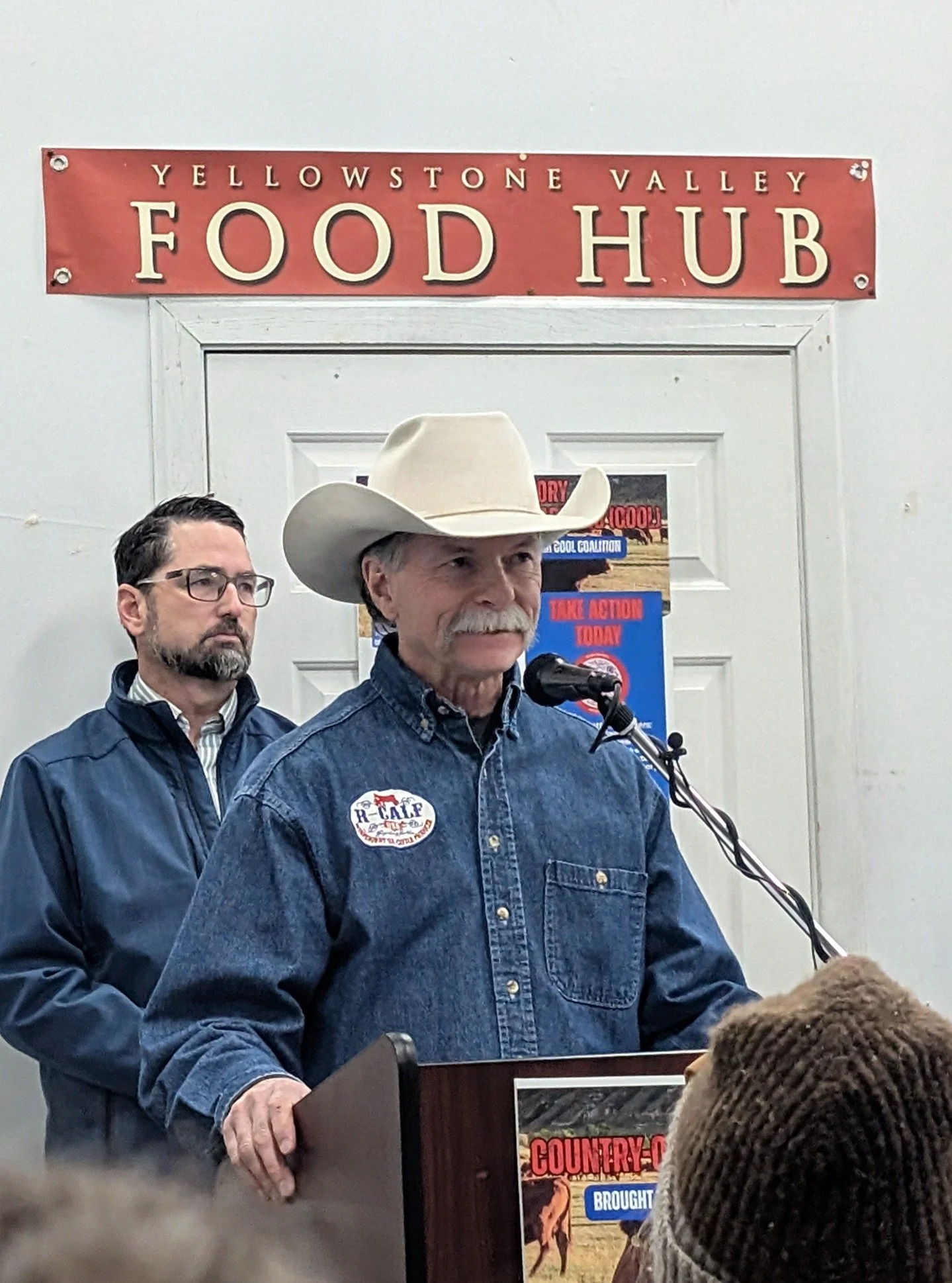 Today Northern Plains Resource Council, Abundant Montana, and Montana Farmers Union and others gathered at the Yellowstone Valley Food Hub warehouse today for a Montana COOL Coalition press conference on Mandatory Country of Origin Labeling (MCOOL) a